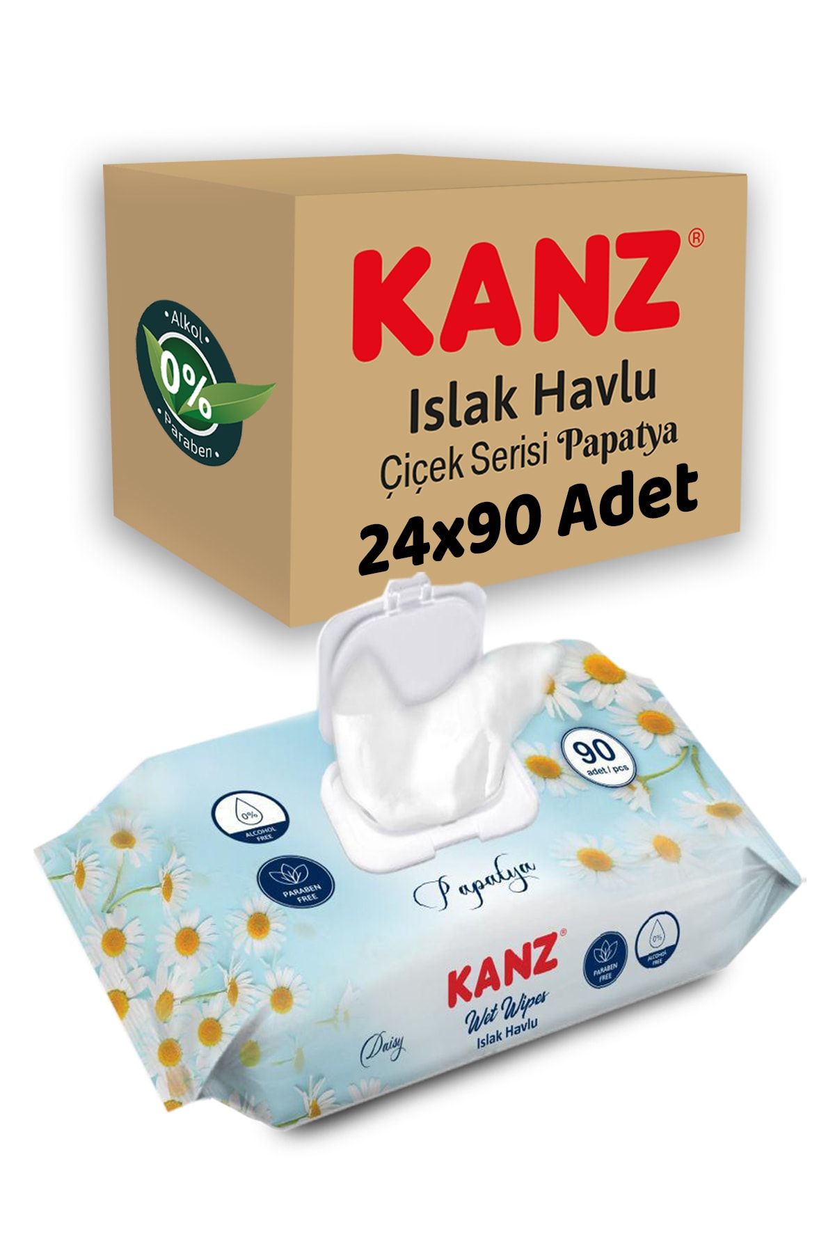 Kanz Islak Mendil Havlu Papatya 24x90 Adet 2160 Yaprak