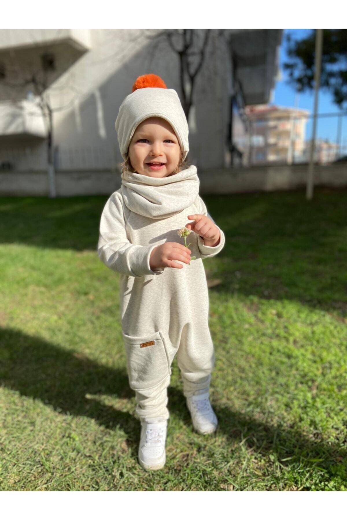 Ares Kids Fashion Beyaz Penye Set Bebek Takımları