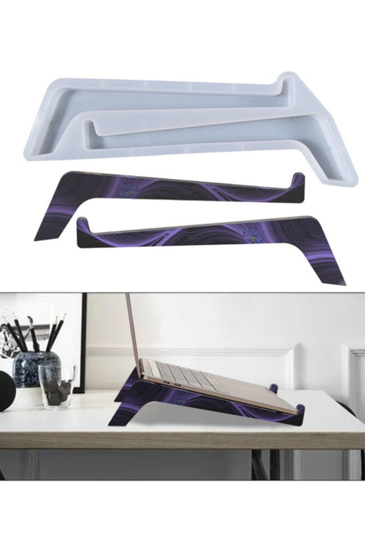 epoksi kalıpları Epoksi Laptop Notebook Stand Silikon Kalıbı
