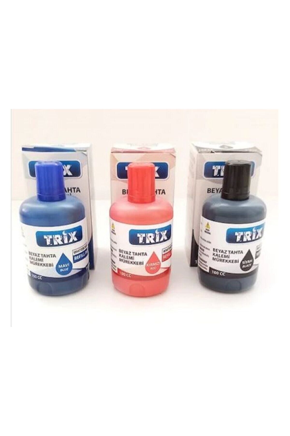 TRİX Beyaz Tahta Kalemi Mürekkebi 100 ml 3 Renk (KIRMIZI - MAVİ - SİYAH) Tx