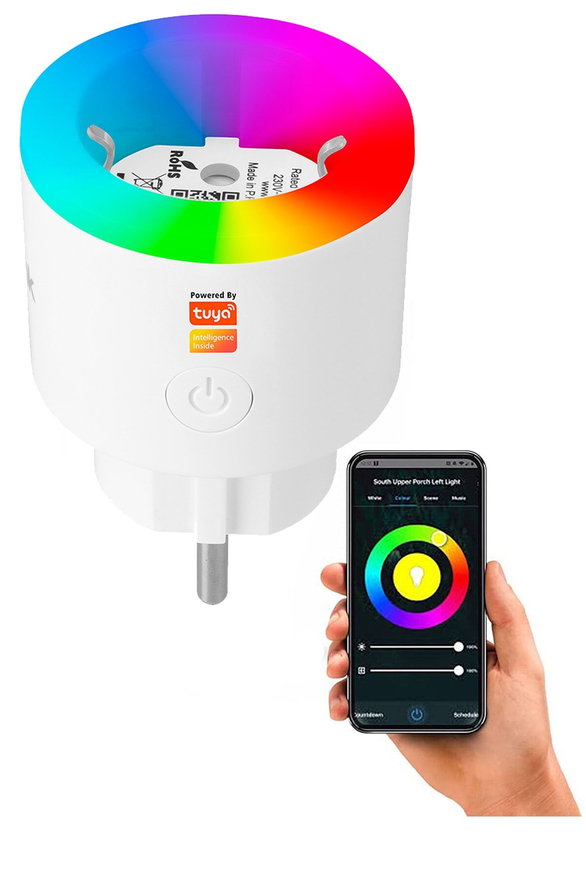 SLink Swapp Sl-03 16a Akım Korumalı Akıllı Priz Rgb Işıklı 2.4 G Wifi Sarfiyat Ölçümleme Tuya Destekli