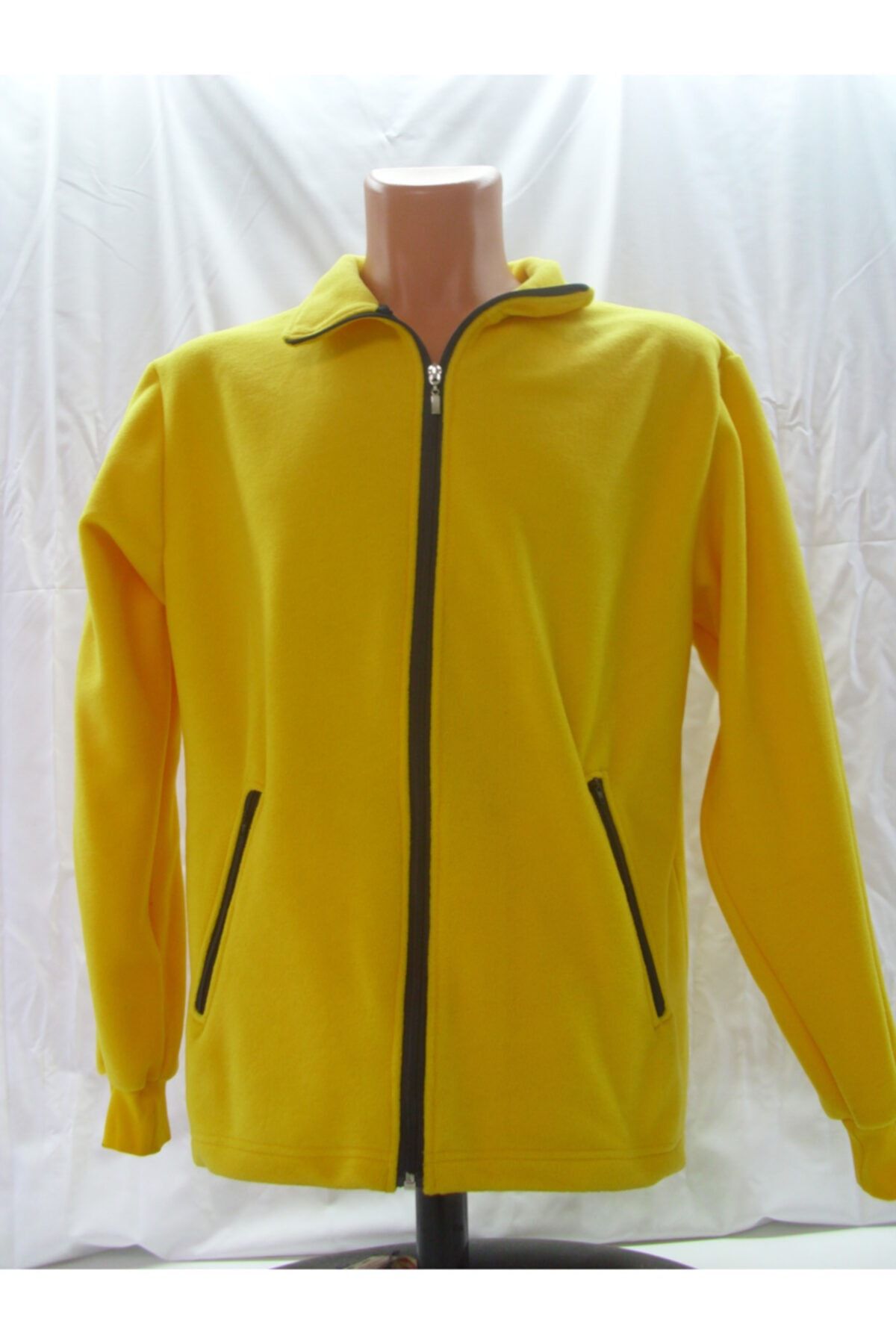 Moda Grup Tekstil Unisex Sarı Fermuarlı Polar