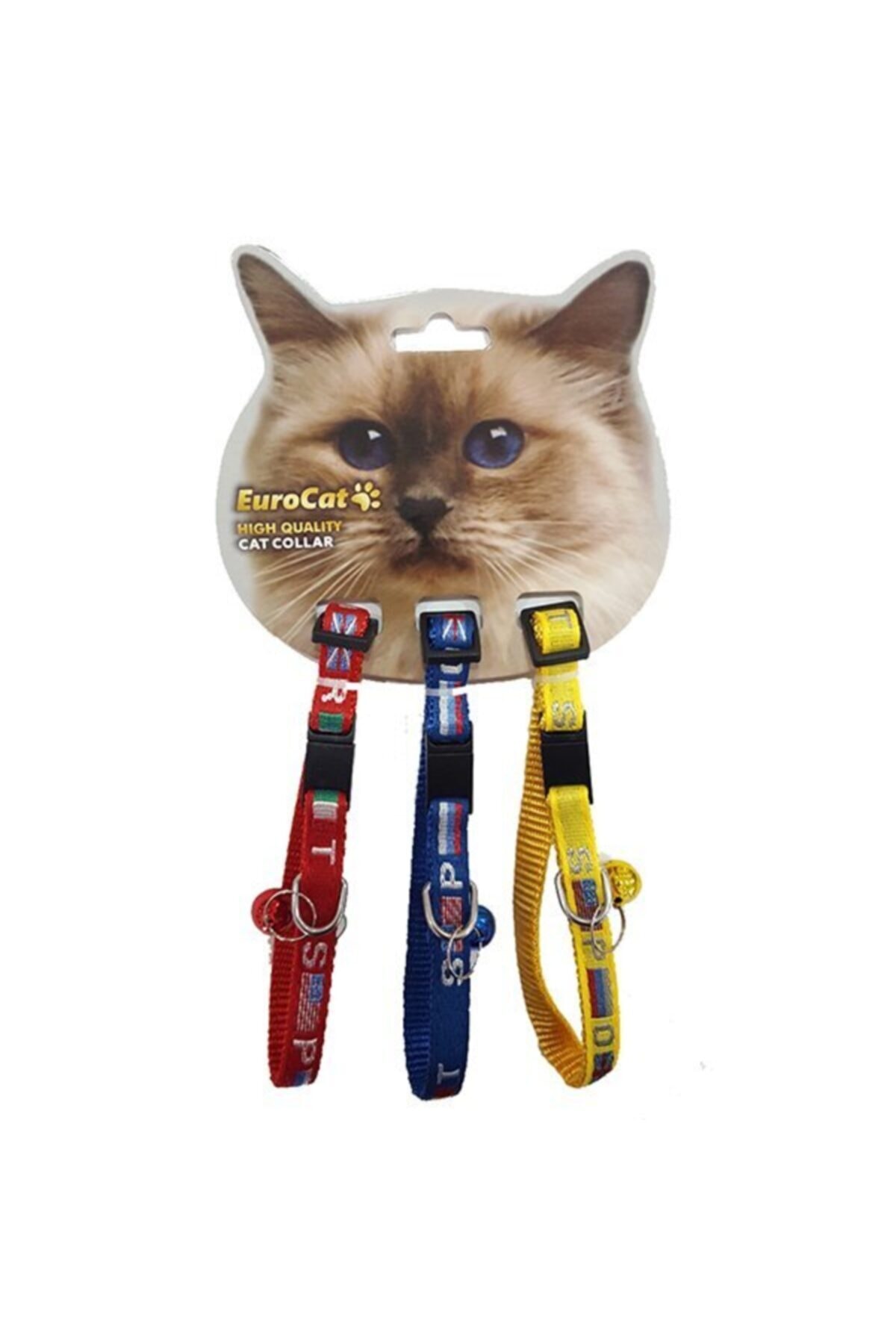Eurocat Kedi Boyun Tasması Bayrak Desenli 10mm 28 cm 3 Adet