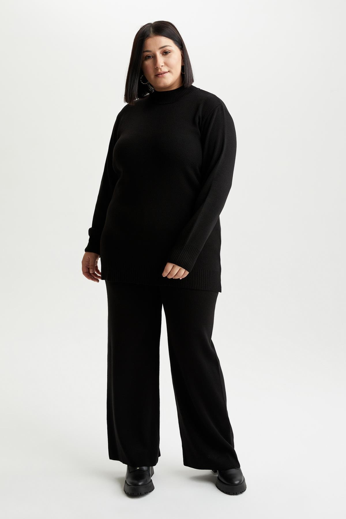 DeFacto Relax Fit Geniş Paça Palazzo Triko Pantolon