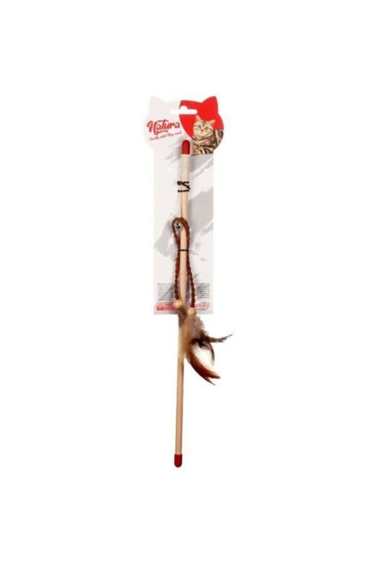 natura Ptc-037 Deri Saçaklı Kedi Olta Oyuncağı