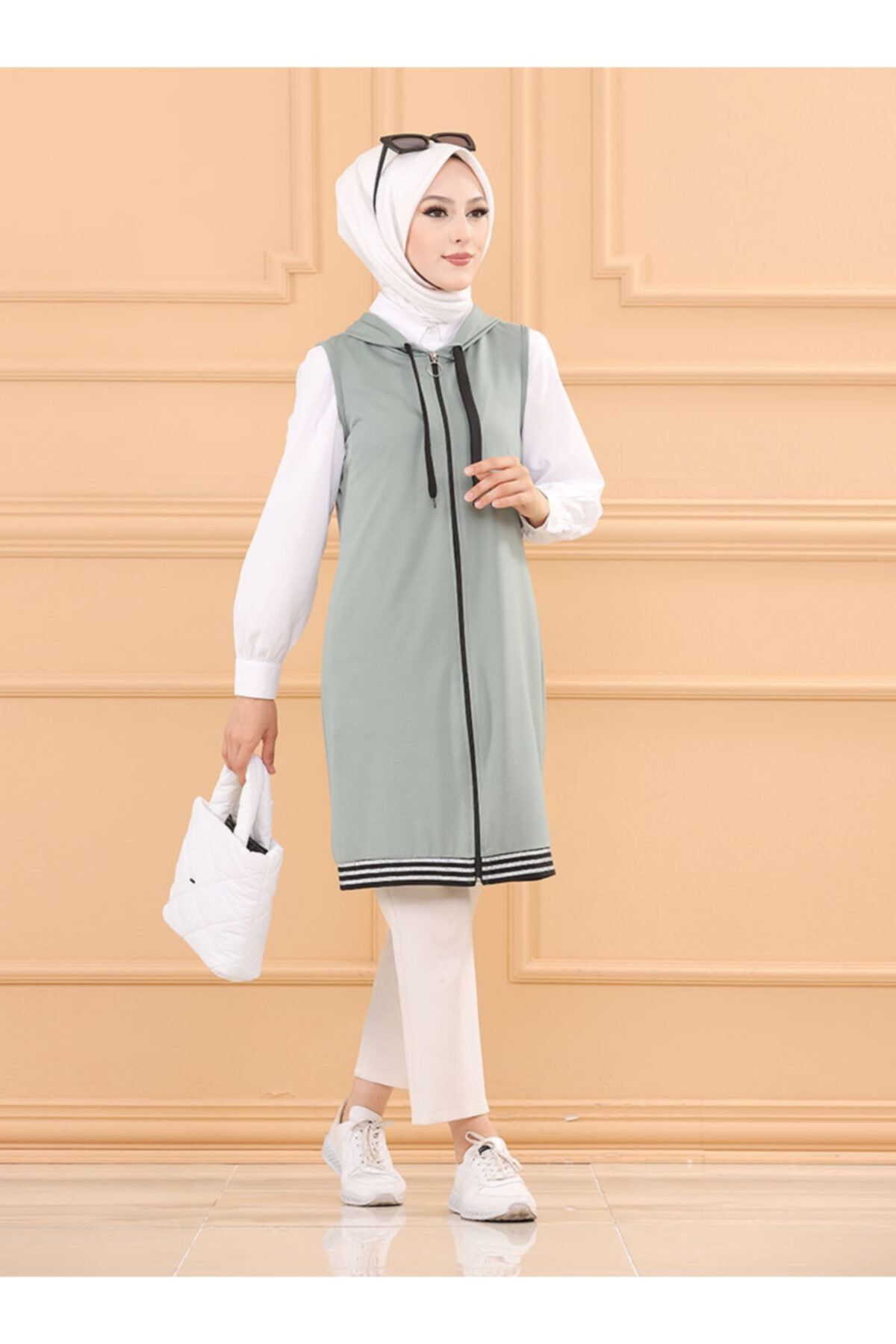 TOFİSA Fermuarlı Yelek - Mint -