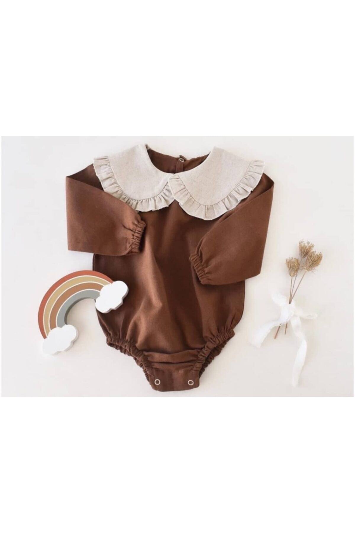 GREENS BABY Kız Bebek Bebe Yakalı Keten Romper
