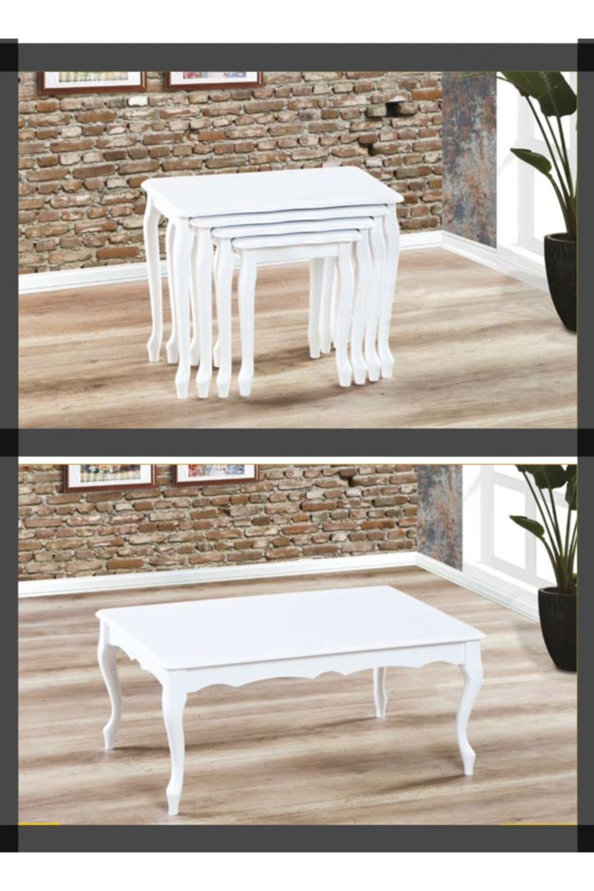 Doruk Home Beyaz Zigon Ve Orta Sehpa