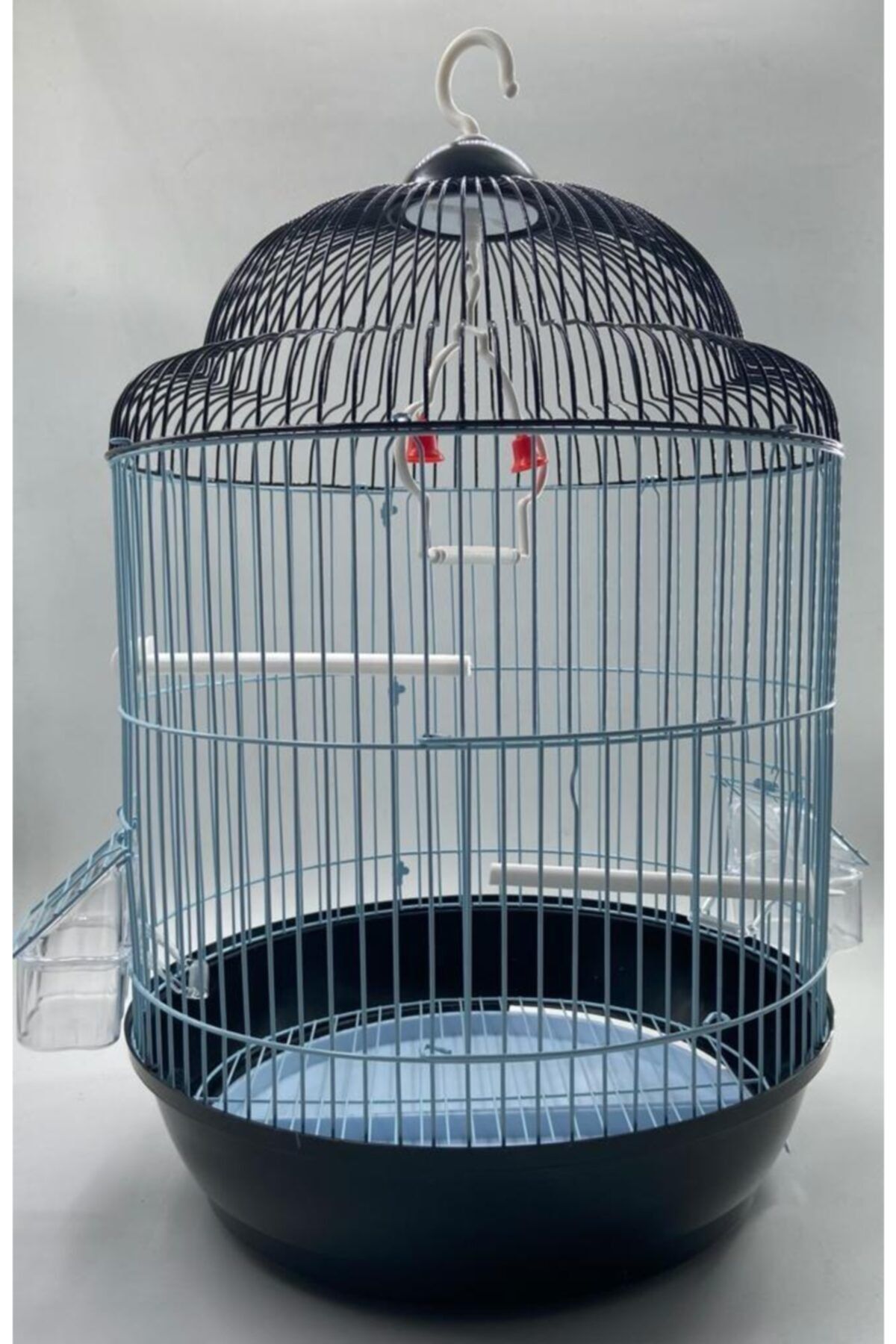 BirdLife A9003 Boyalı Silindir Kuş Kafesi Siyah 133,5x53cm