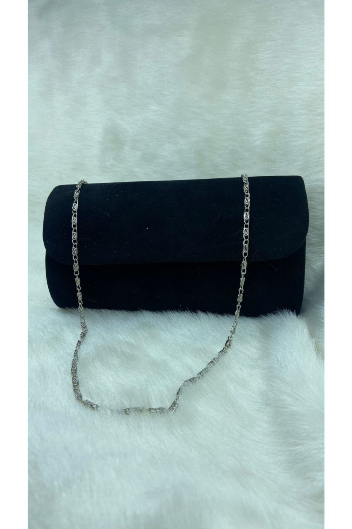 ynsbags Siyah Süet Abiye Çanta