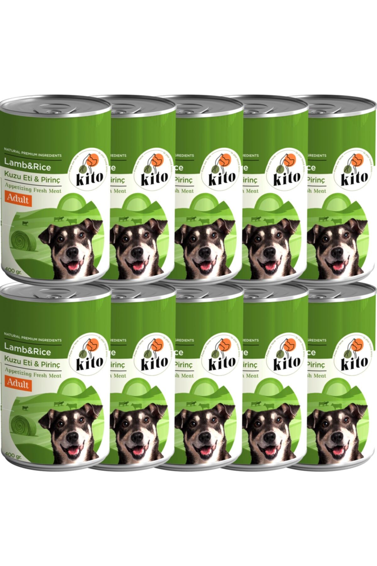 Kito Kuzu Etli Pirinçli Ezme Yetişkin Köpek Konserve 10 X 400 gr