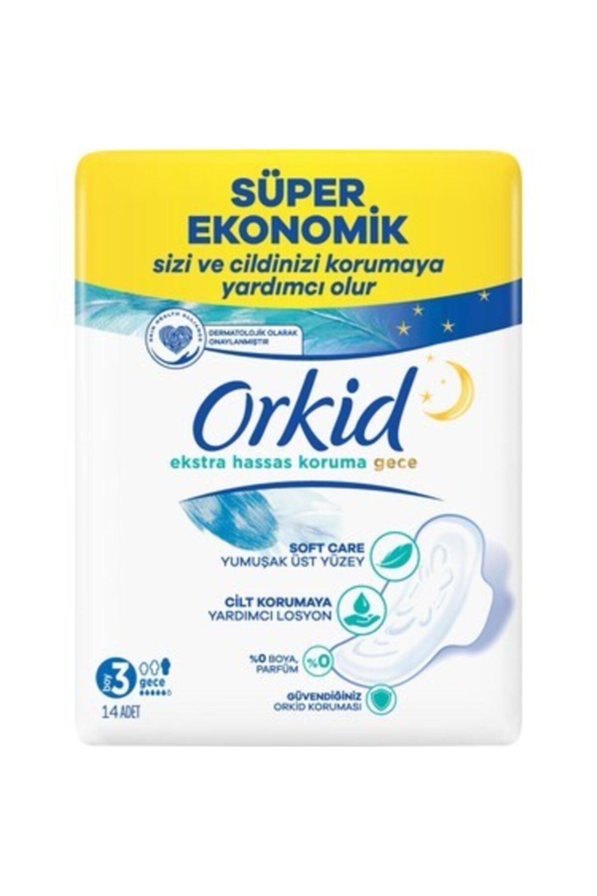 Orkid Süper Ekonomik Hassas Koruma Gece 14lü 4 Paket