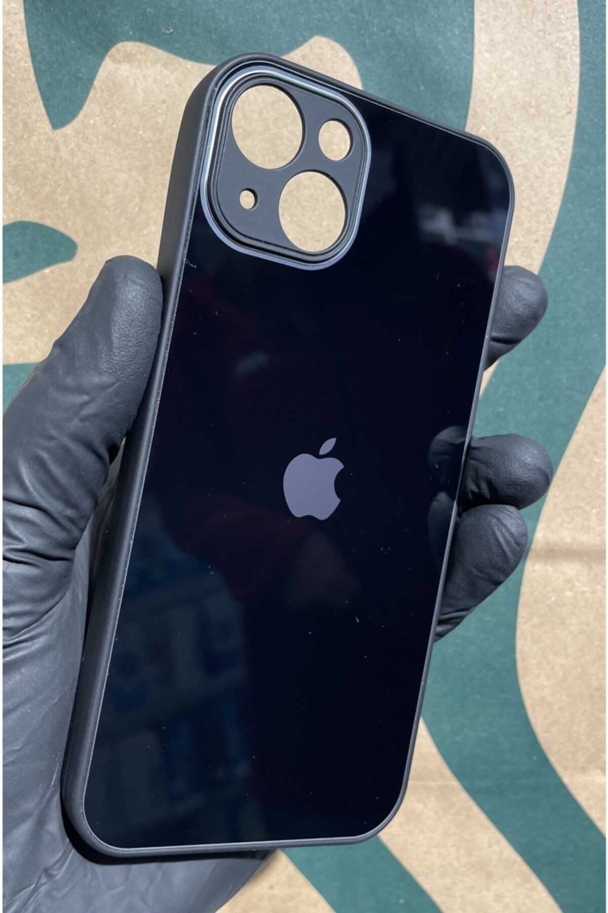 ceppark Iphone 13 Lansman Logo Cam Kapak Koyurucu Kılıf Silikon Siyah