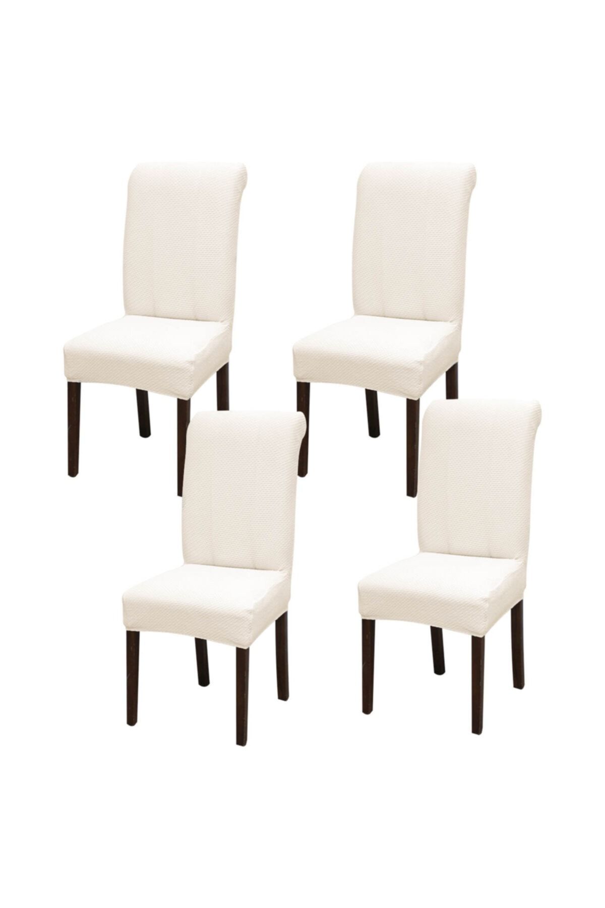F faiend Streç Lastikli Esnek Sandalye Örtüsü Likralı Yikanabilir Sandalye Kılıfı ( 4lü ) Set