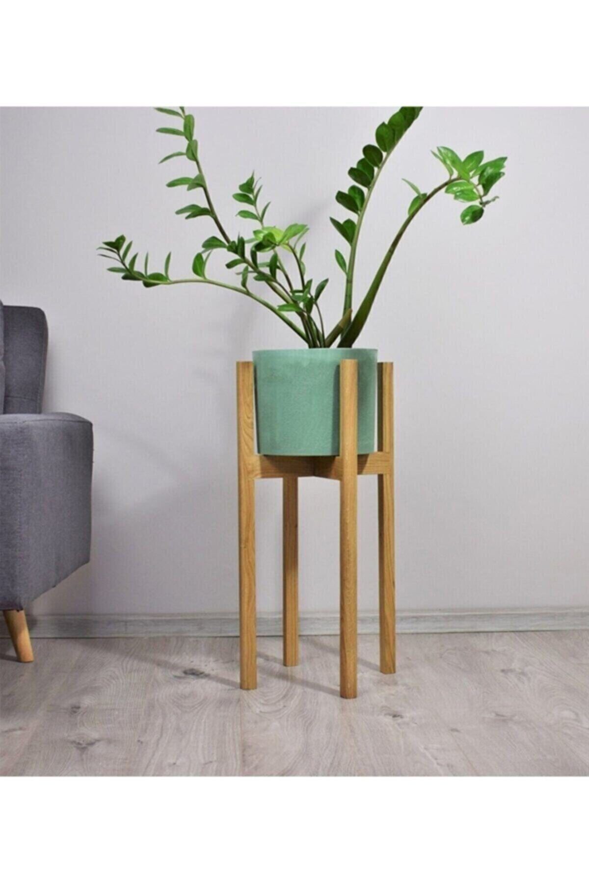 MEK Ahşap Ayaklı Çiçek Standı Saksılık Yükseklik 65 Cm