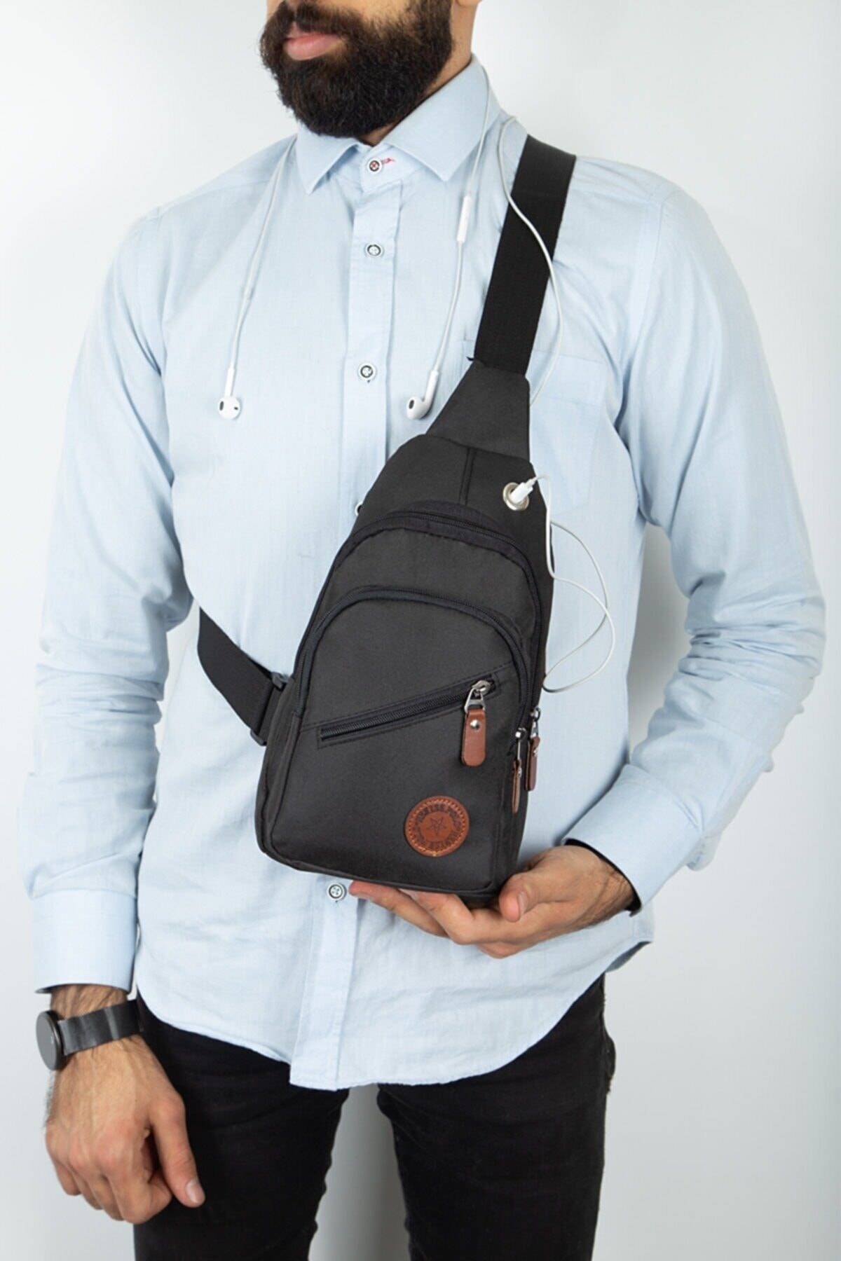 Newish Polo Newish Kulaklık Çıkışlı Impertex 3 Bölmeli Çapraz Çanta