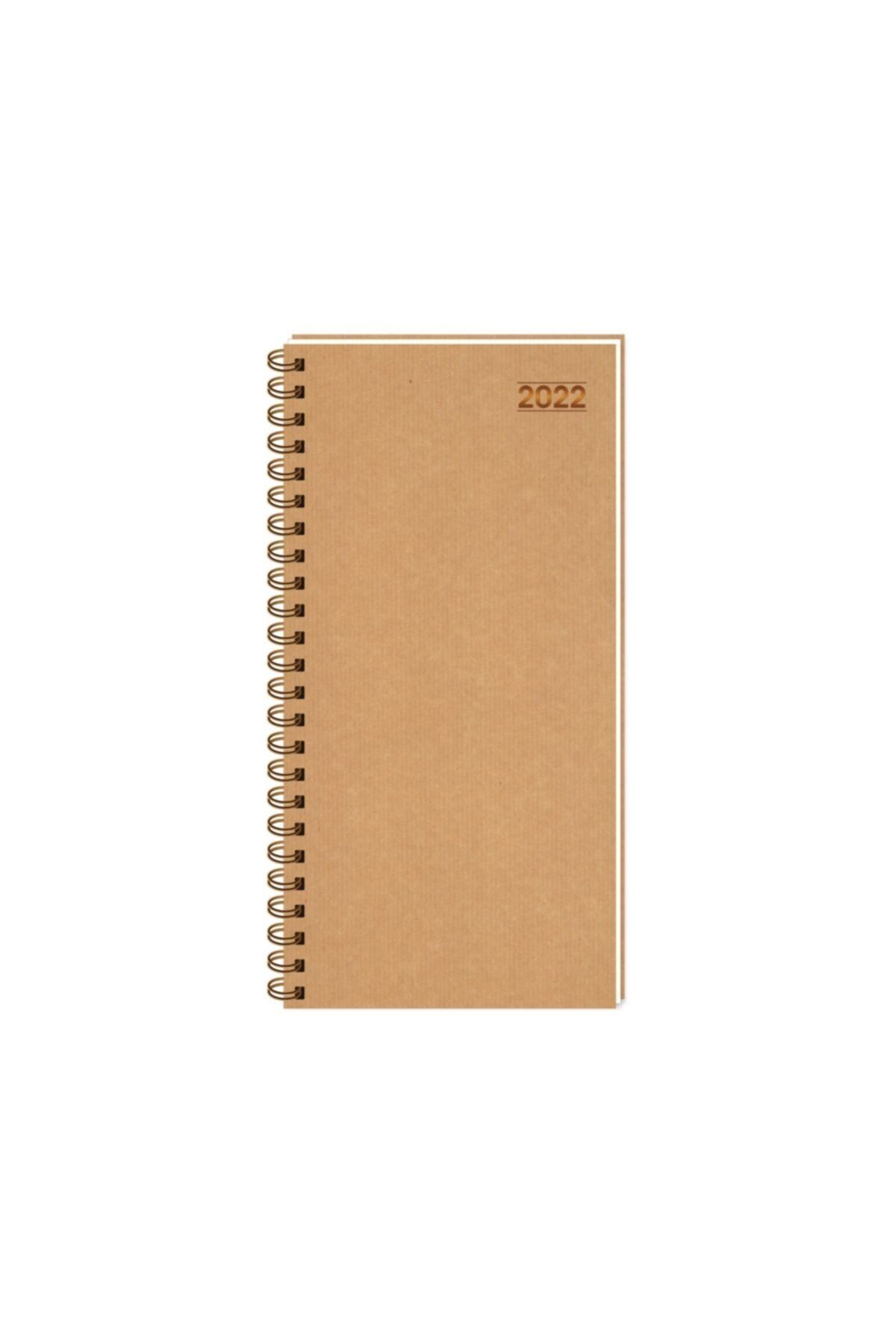 KESKİN COLOR 24 Adet Cep Ajanda 8x16 Haftalık Spiralli Kraft Kapak 12 Aylık