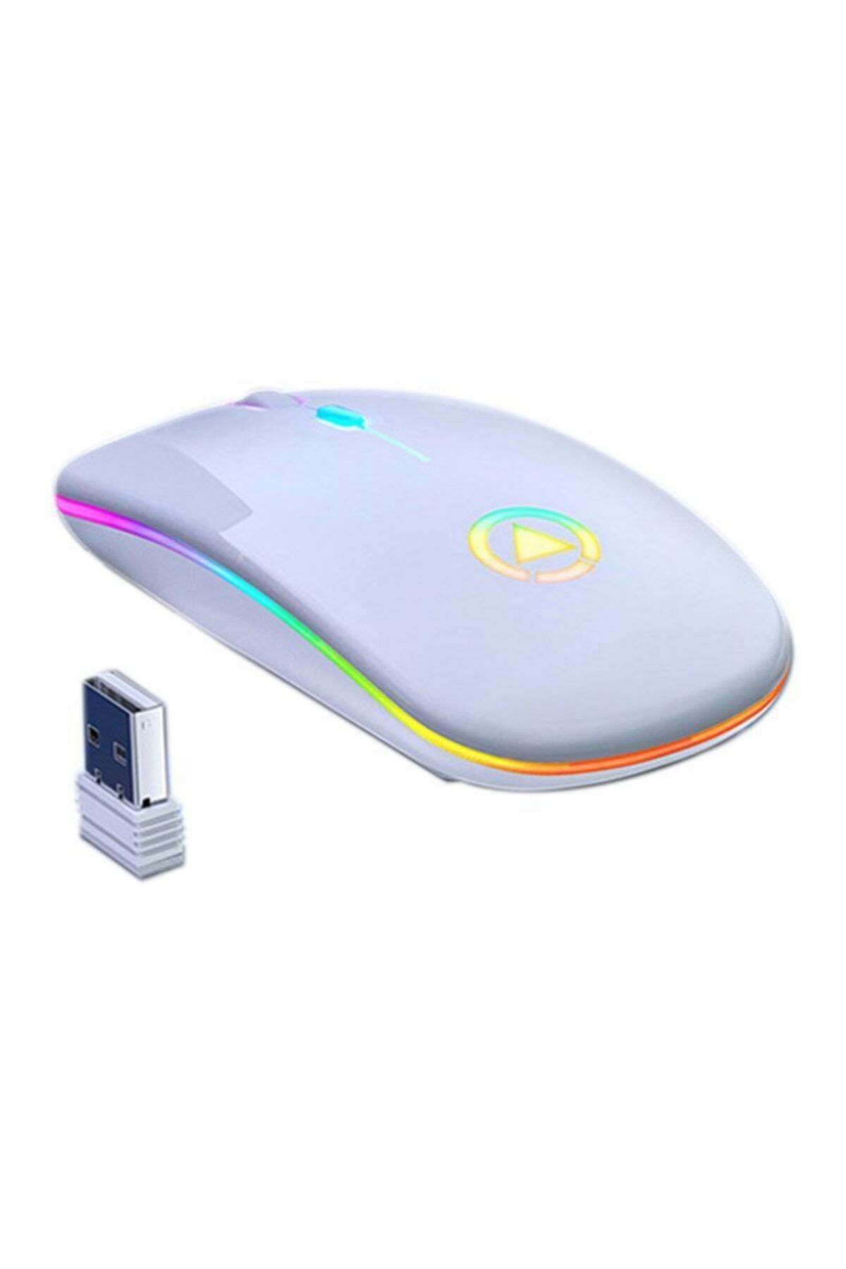 valkyrie A2 Kablosuz Şarjlı Rgb Led Mute Sessiz Mouse Beyaz
