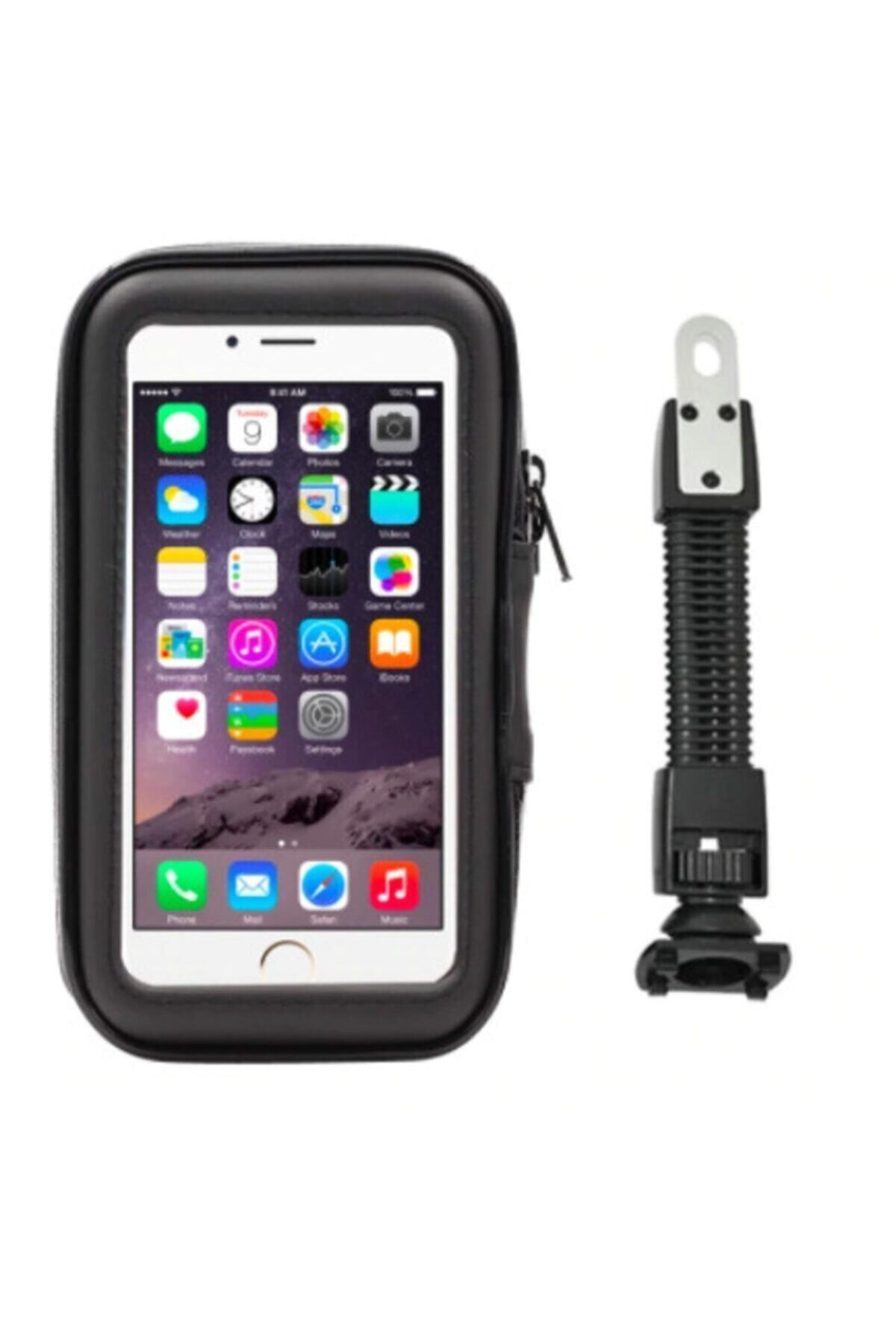 MR52 - Telefon Tutacağı Motorsiklet 5-7 Inc Uyumlu Su Geçirmez Aynaya Montaj