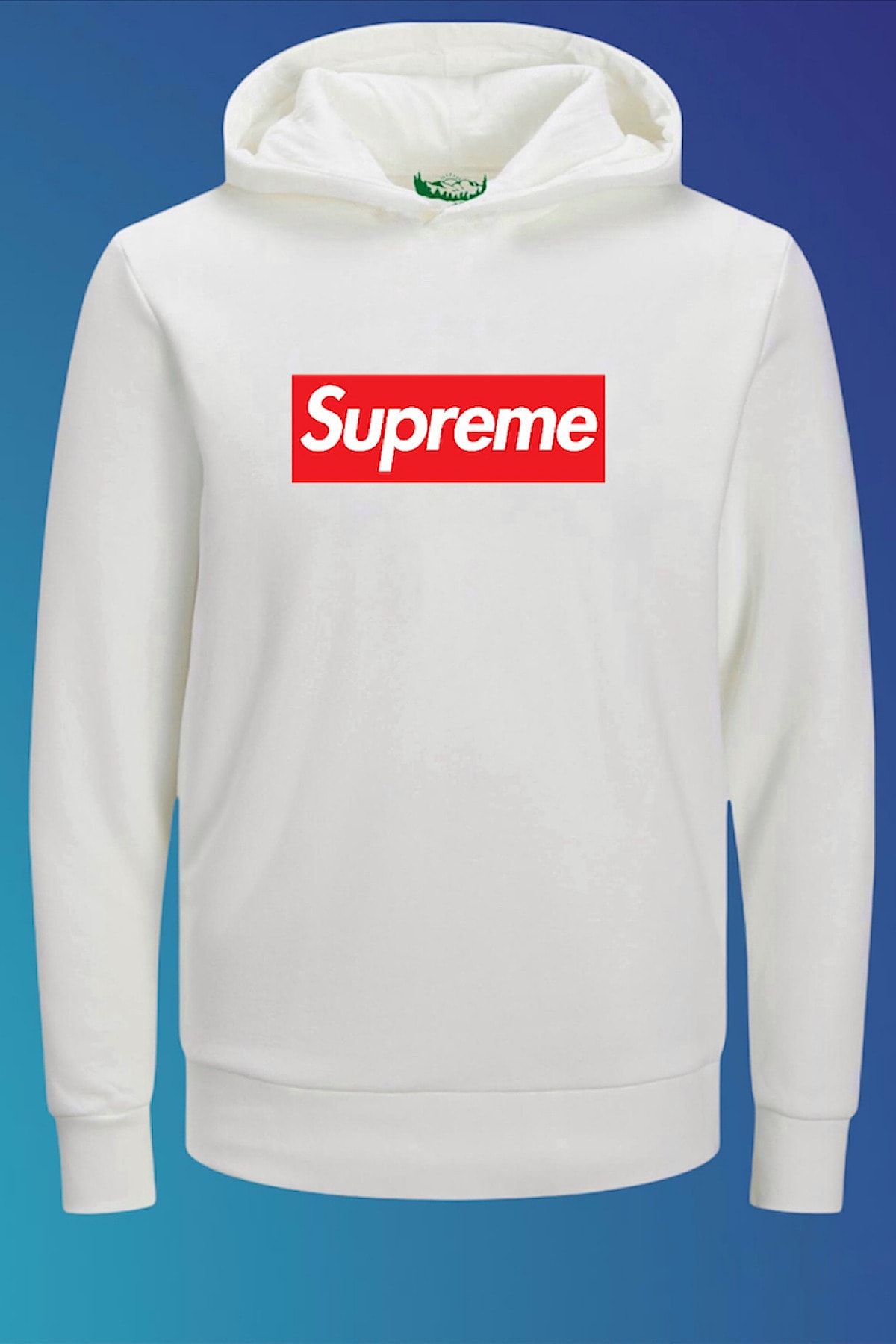 Outrail Unisex Beyaz Baskılı Supreme Tasarım Sweatshirt