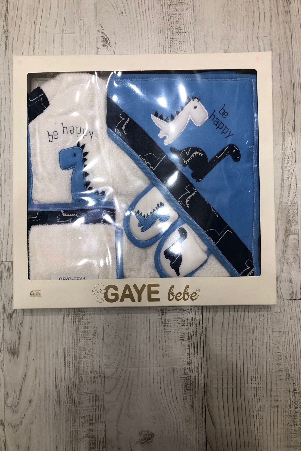 Gaye Bebe Dinazorlu Erkek Bebek Bornoz Takımı
