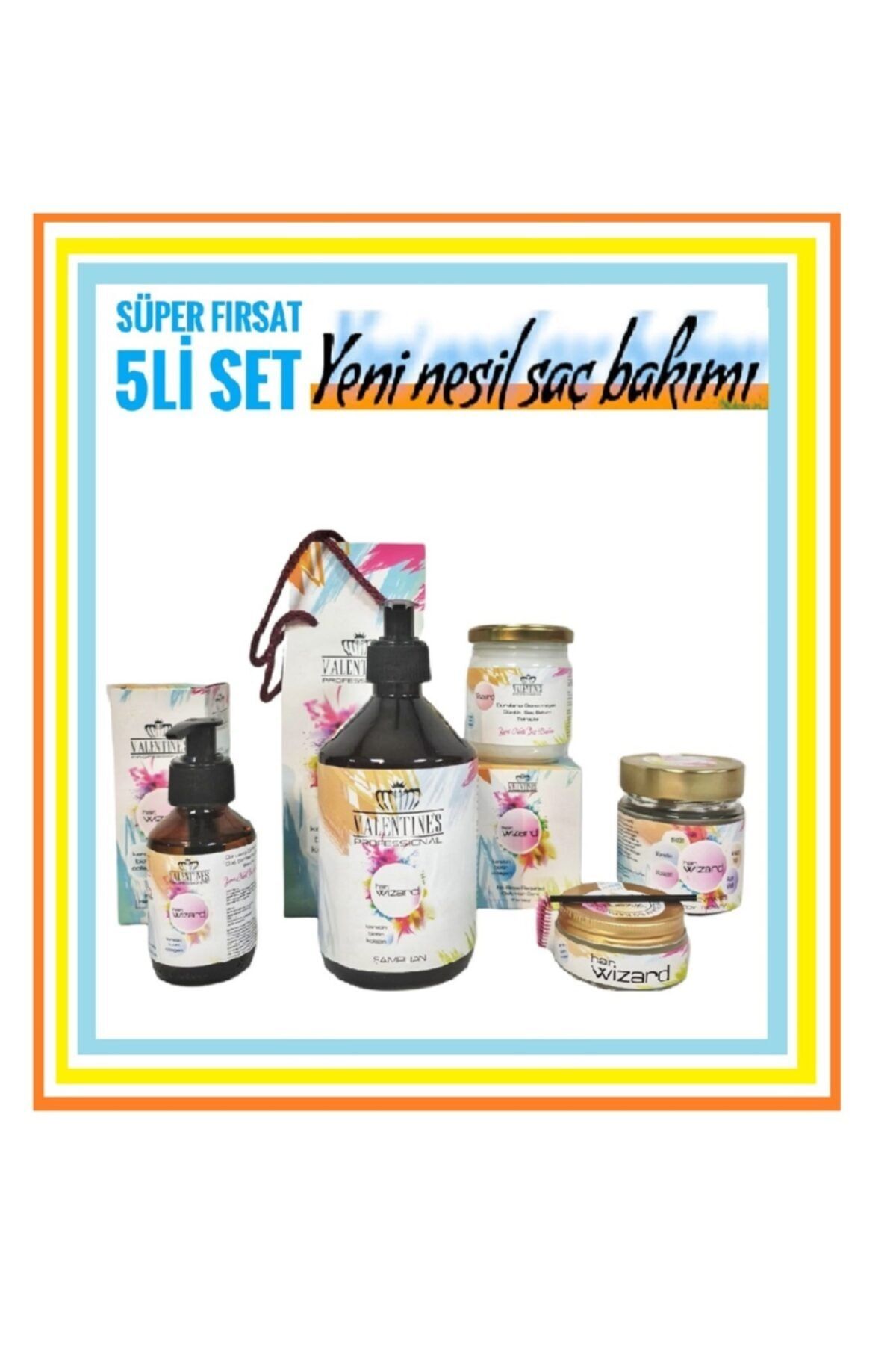 VALENTINES PROFESSIONAL Yeni Nesil Saç Bakımı Hair Wizard Süper 5li Set + Sürpriz Hediyeli Büyük Fırsat