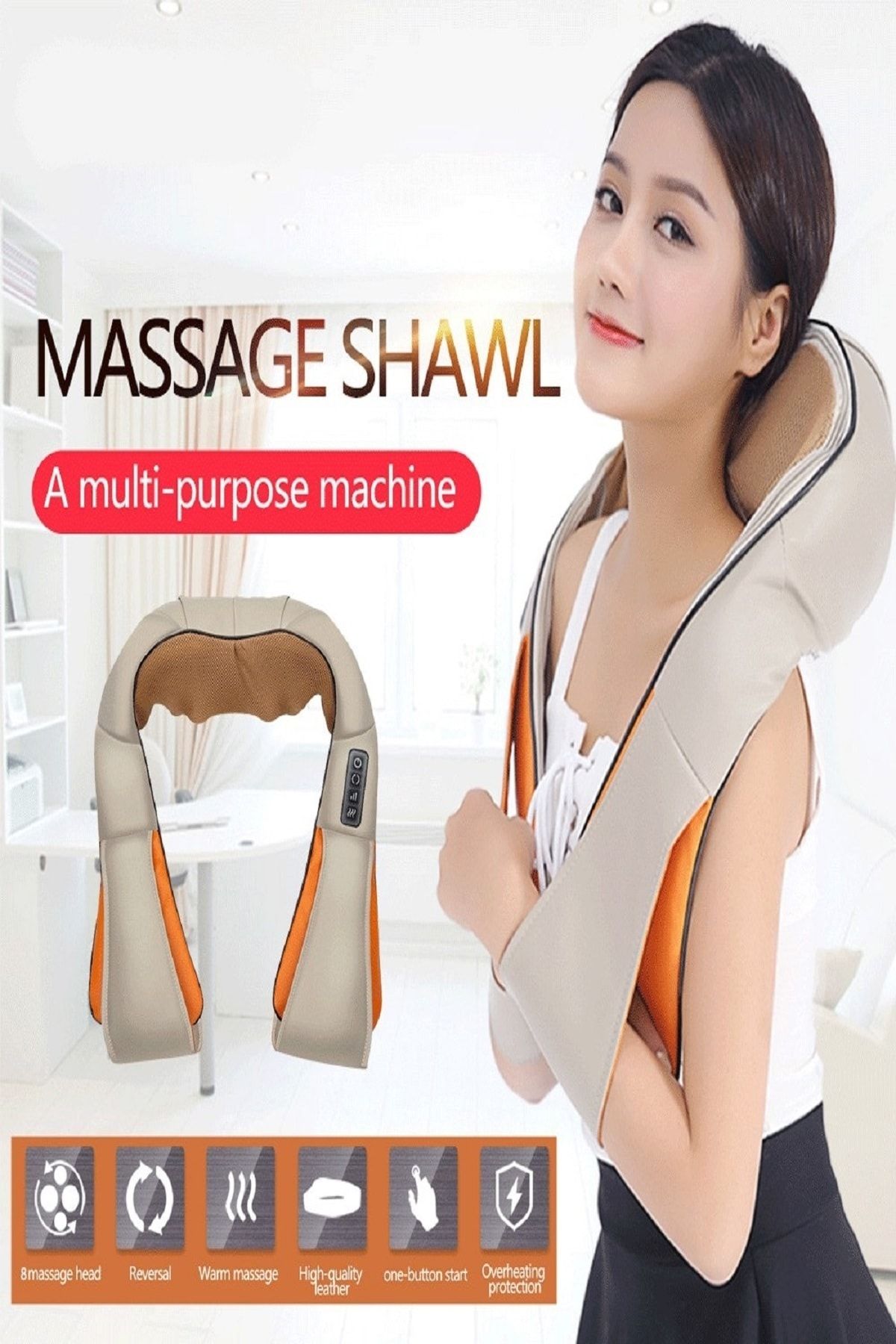 ELECTROZONE Deluxe 16 Toplu 4 Butonlu/fonksiyonlu Isıtmalı Shiatsu Ovmalı Yoğurmalı Boyun Tüm Vücut Masaj Aleti