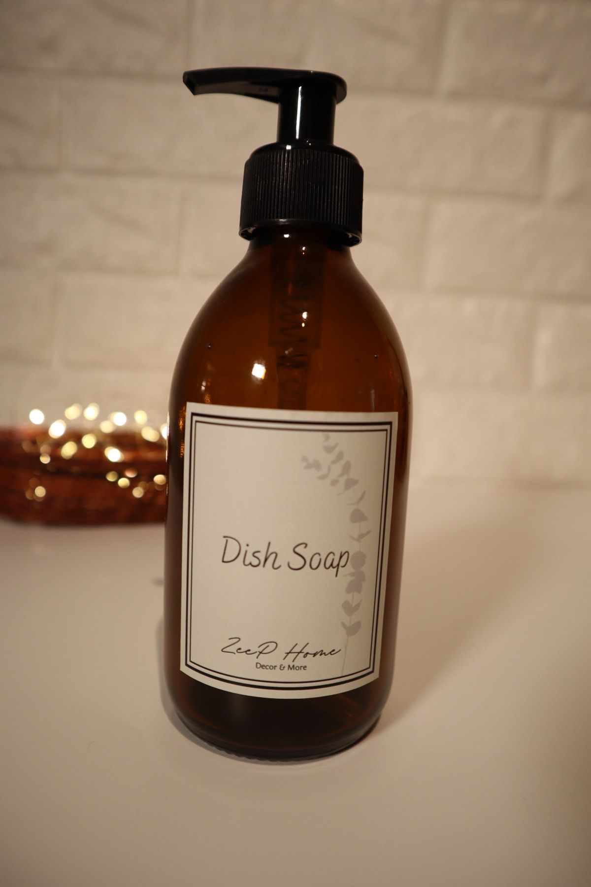 Zeep Home Dish Soap/bulaşık Deterjanı Etiketli Amber Cam Şişe 500ml