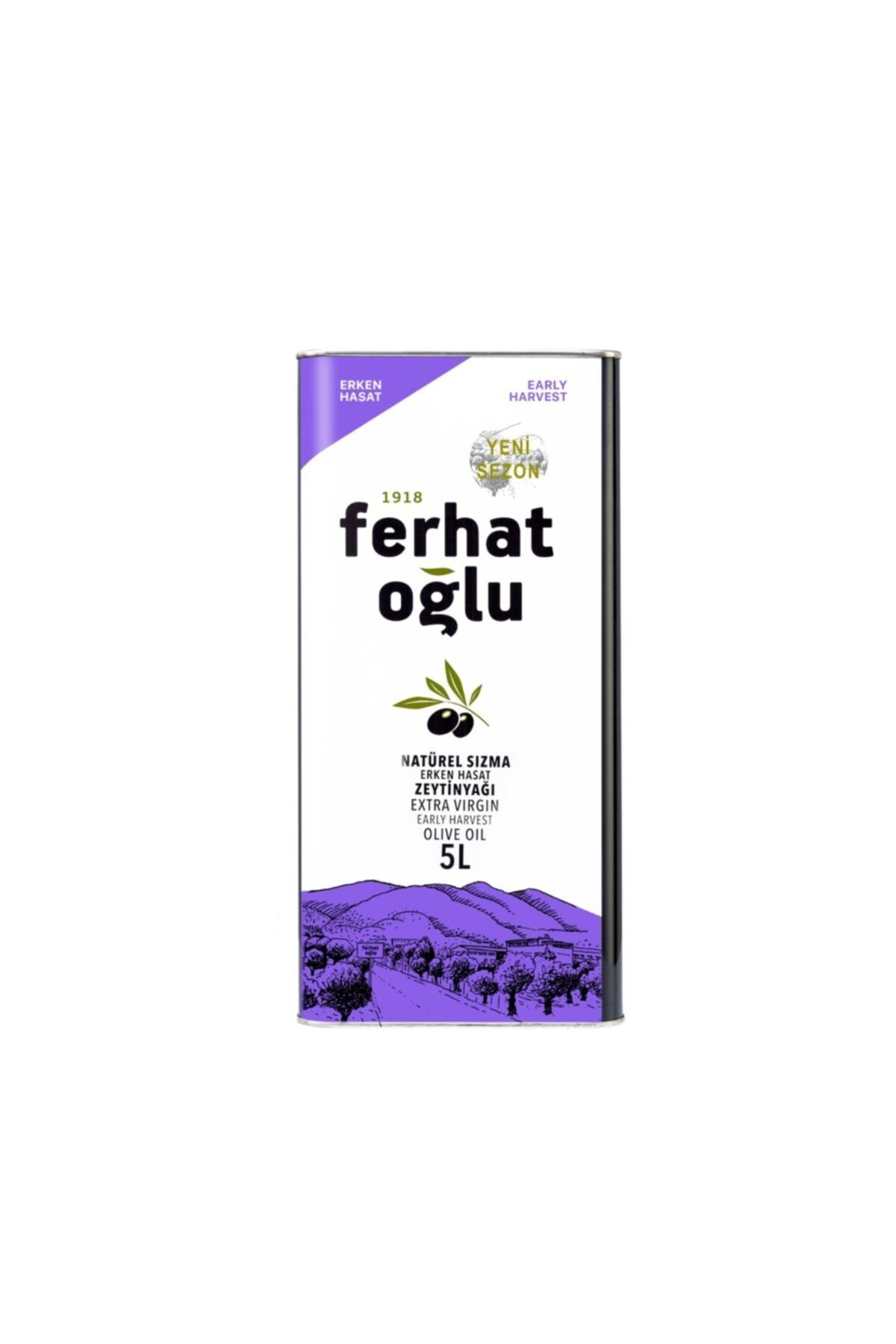 FERHATOĞLU Yeni Mahsül Natürel Sızma Erken Hasat(SOĞUK SIKIM) Zeytinyağı 5 L.