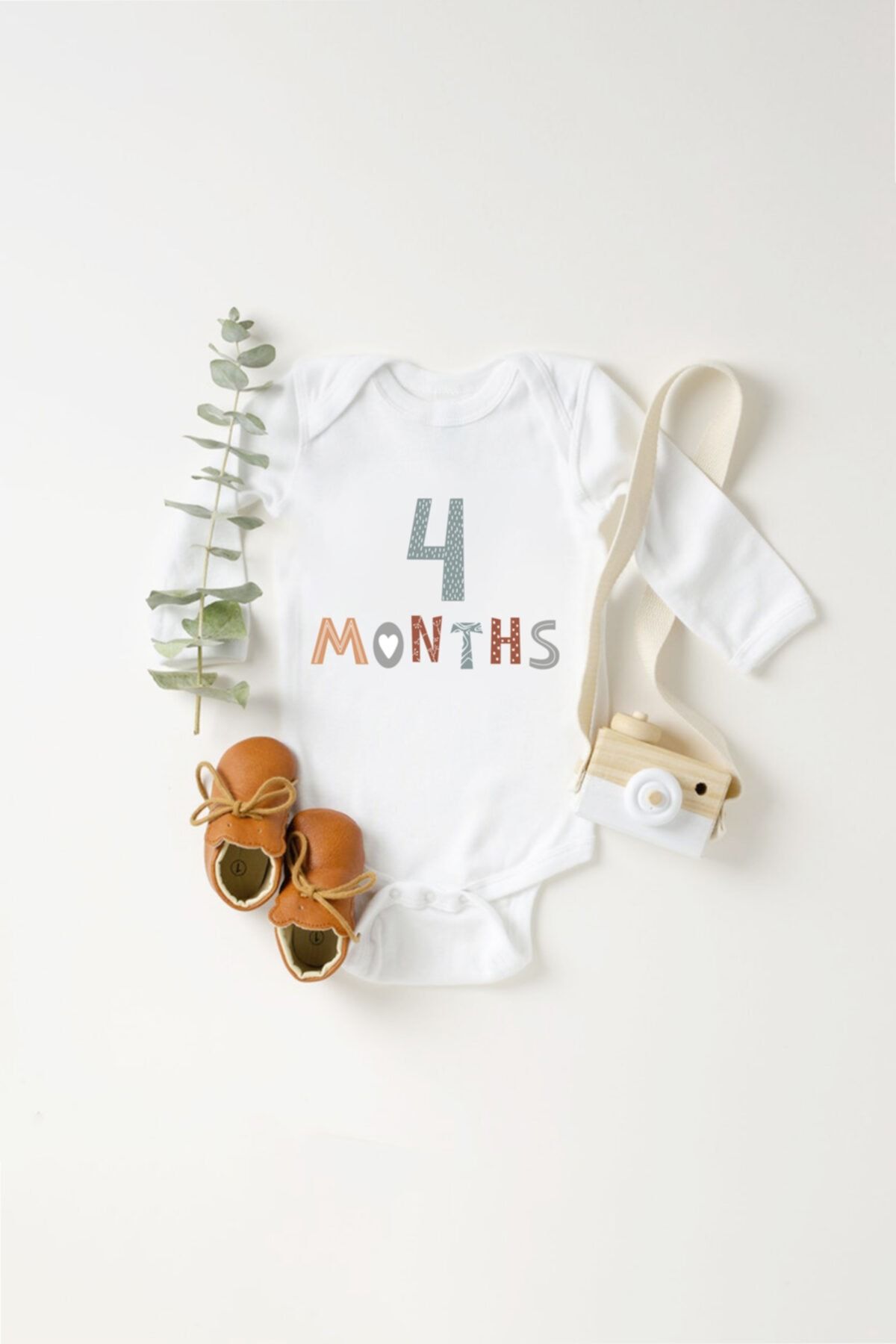 TILSIM STORE Unisex Bebek 4 Ay Baskılı Body Zıbın
