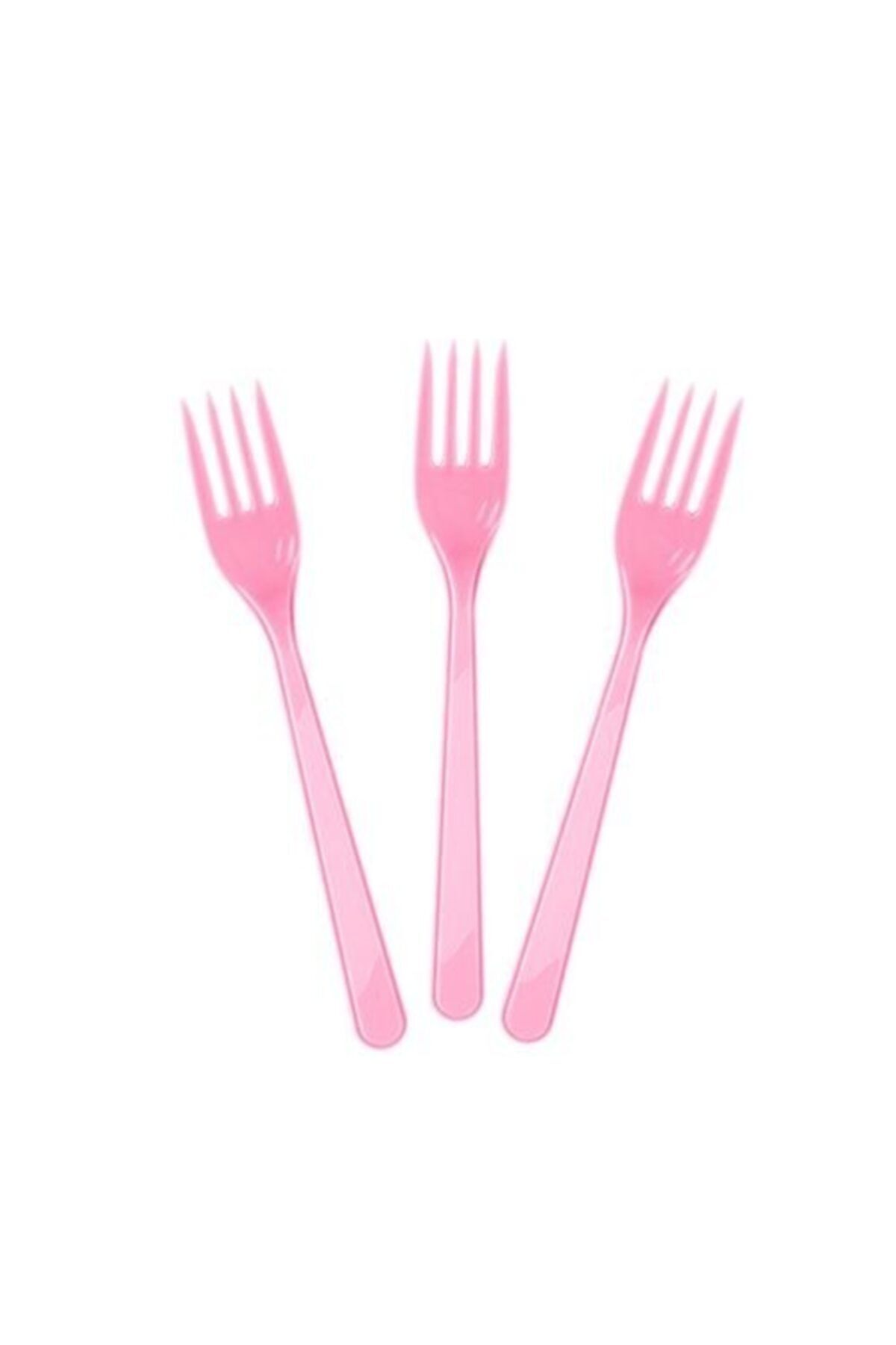 goldmirror Pembe Renk Lüks Plastik Çatal 25 Adet