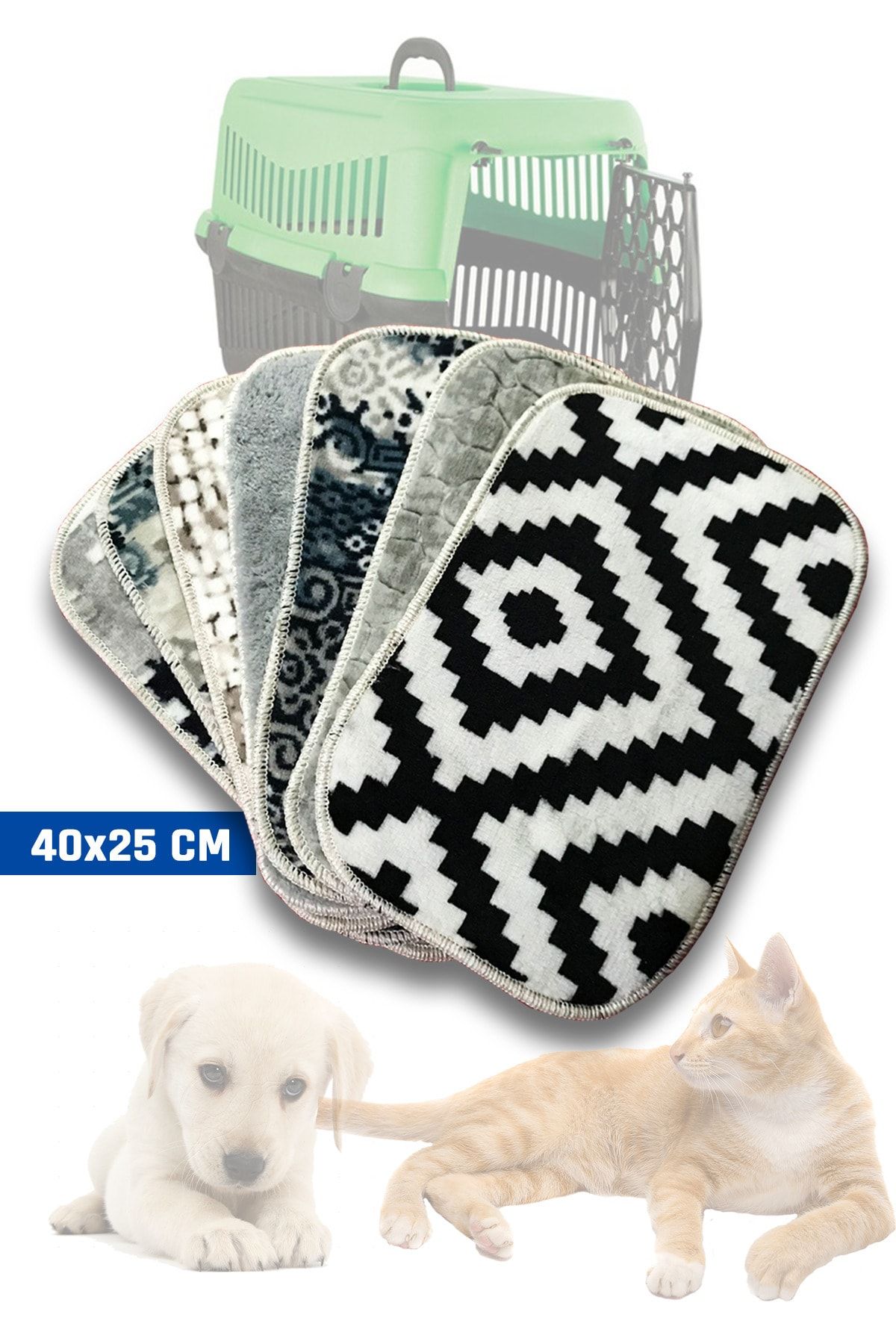 Pati Mama 2 Adet - Kedi Köpek Taşıma Çantası Için Halı Paspas 40x25 Cm
