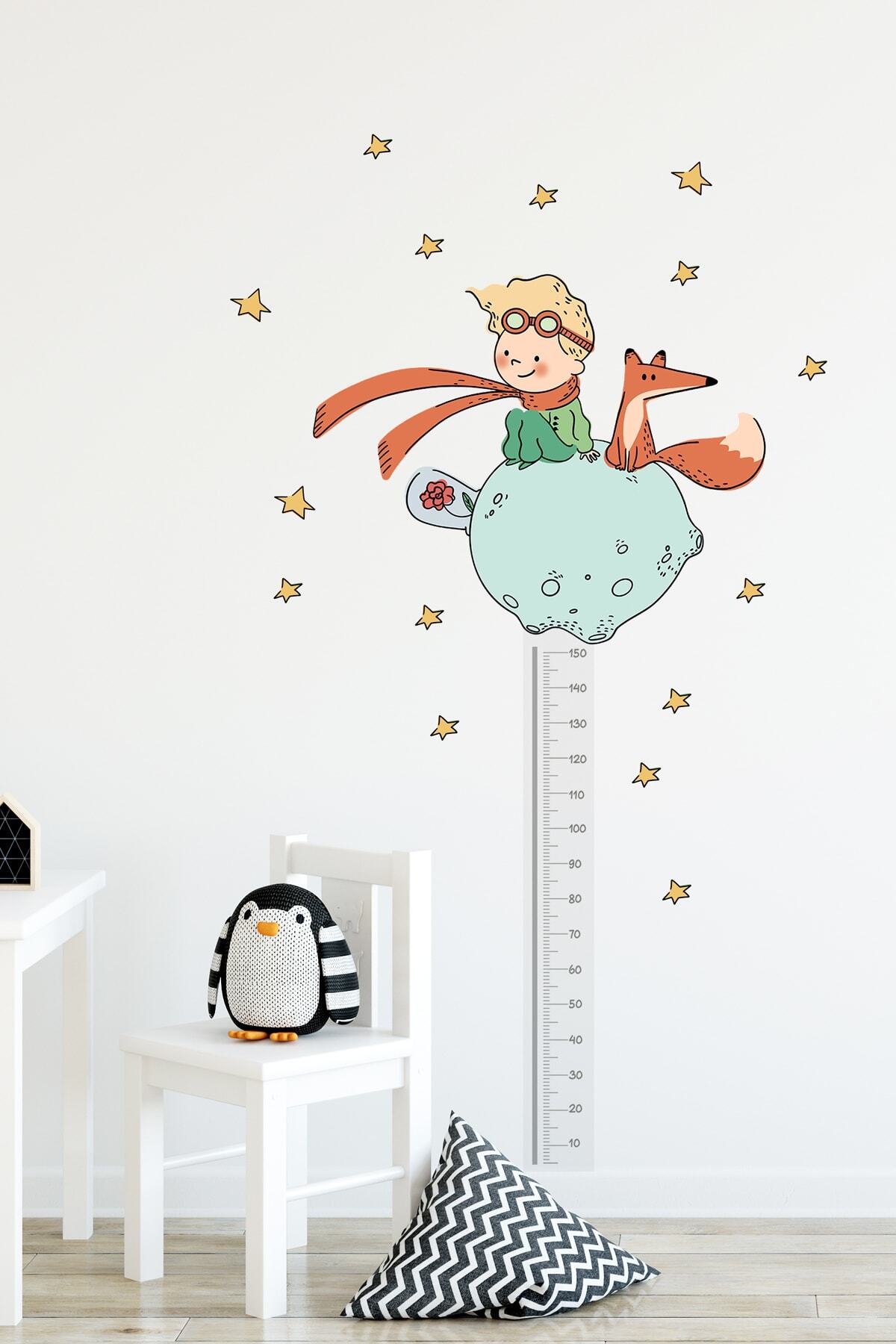 Sim Tasarım Küçük Prens Boy Ölçer Duvar Sticker Seti Sm220