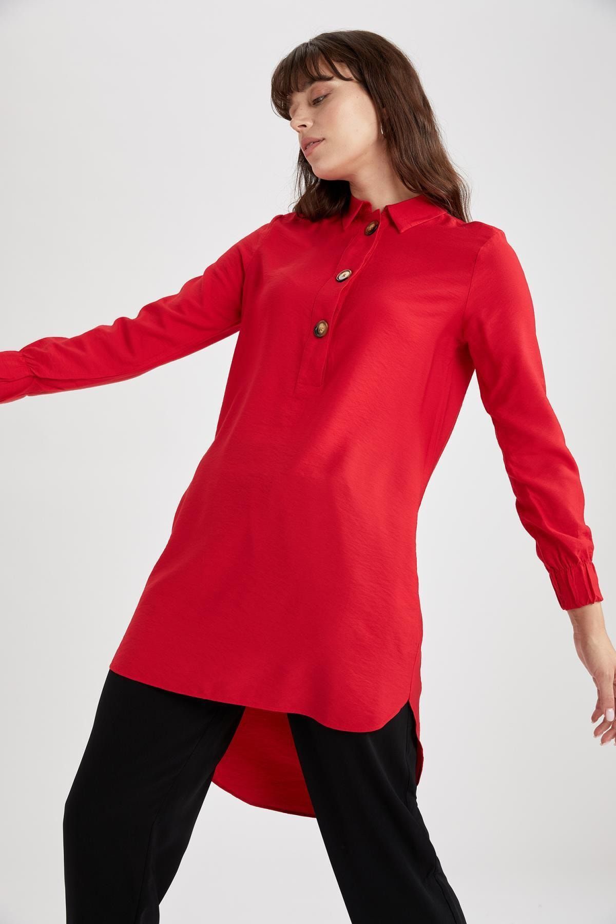 DeFacto Regular Fit Gömlek Tunik