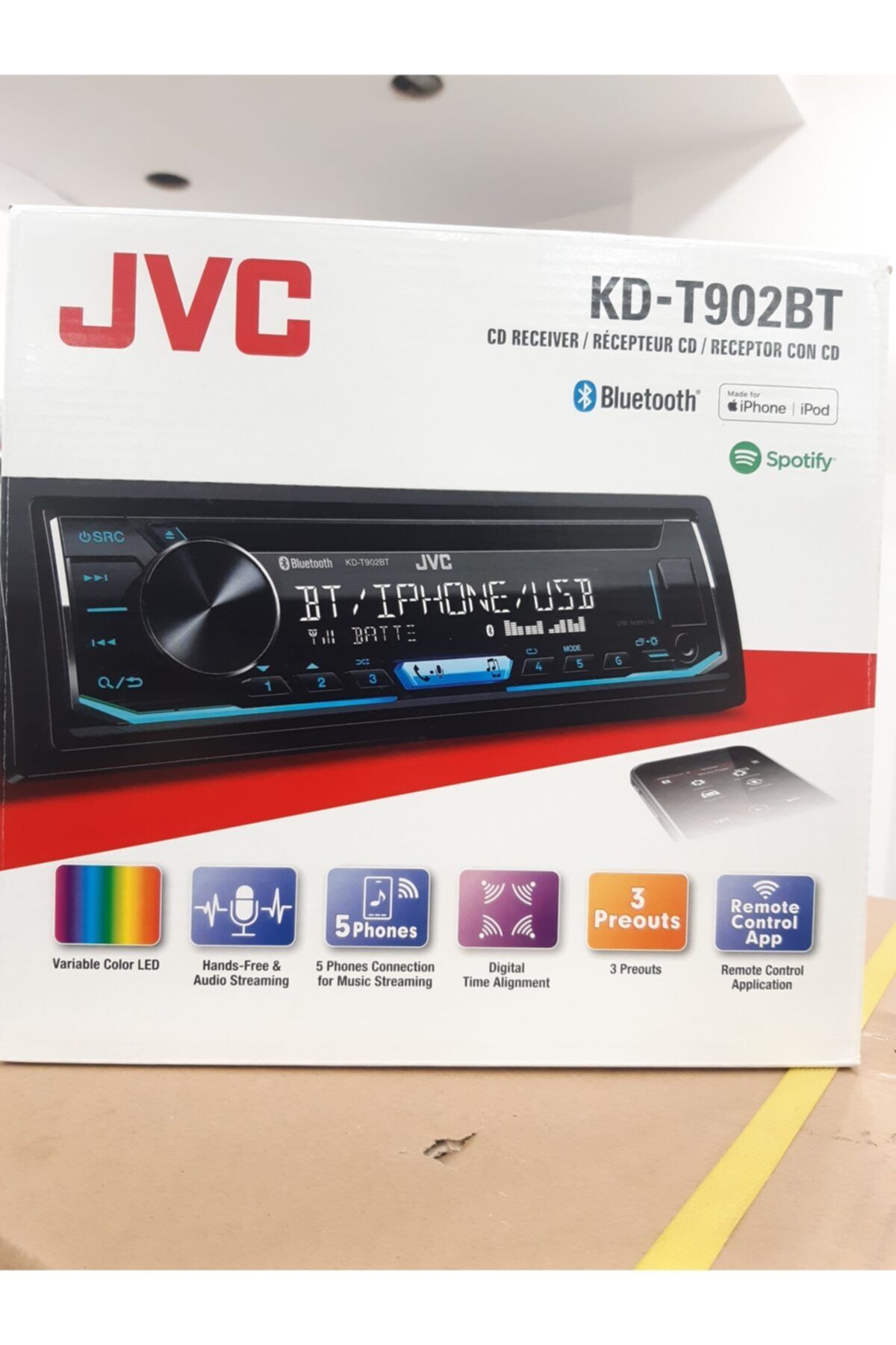jvc Kd T902 Bt Oto Teyp Cd Mp3 Bluetooth Usb Aux
