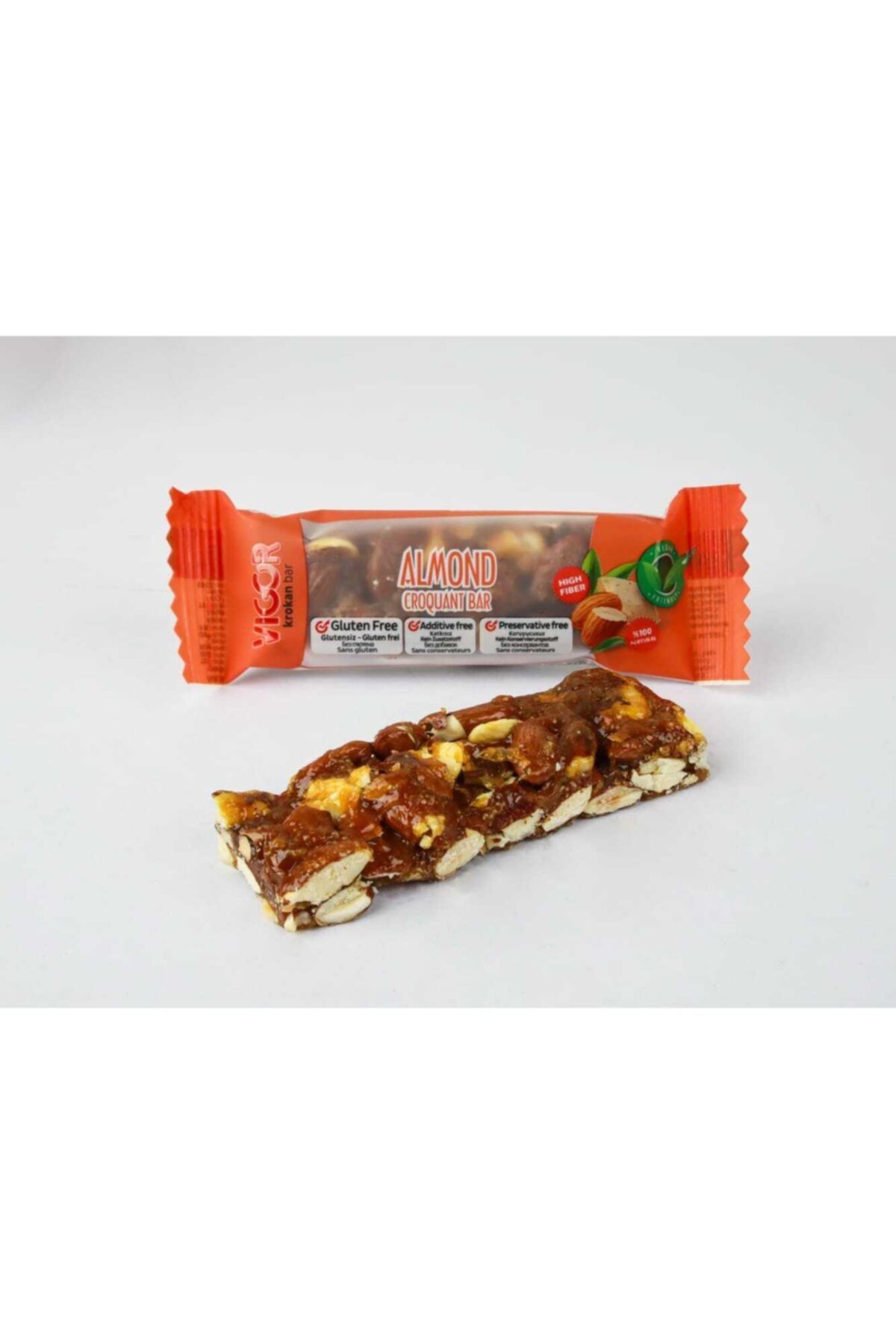 Vigor 3 Lü Badem Krokan Bar Atıştırmalık Paketi 35 gr * 3