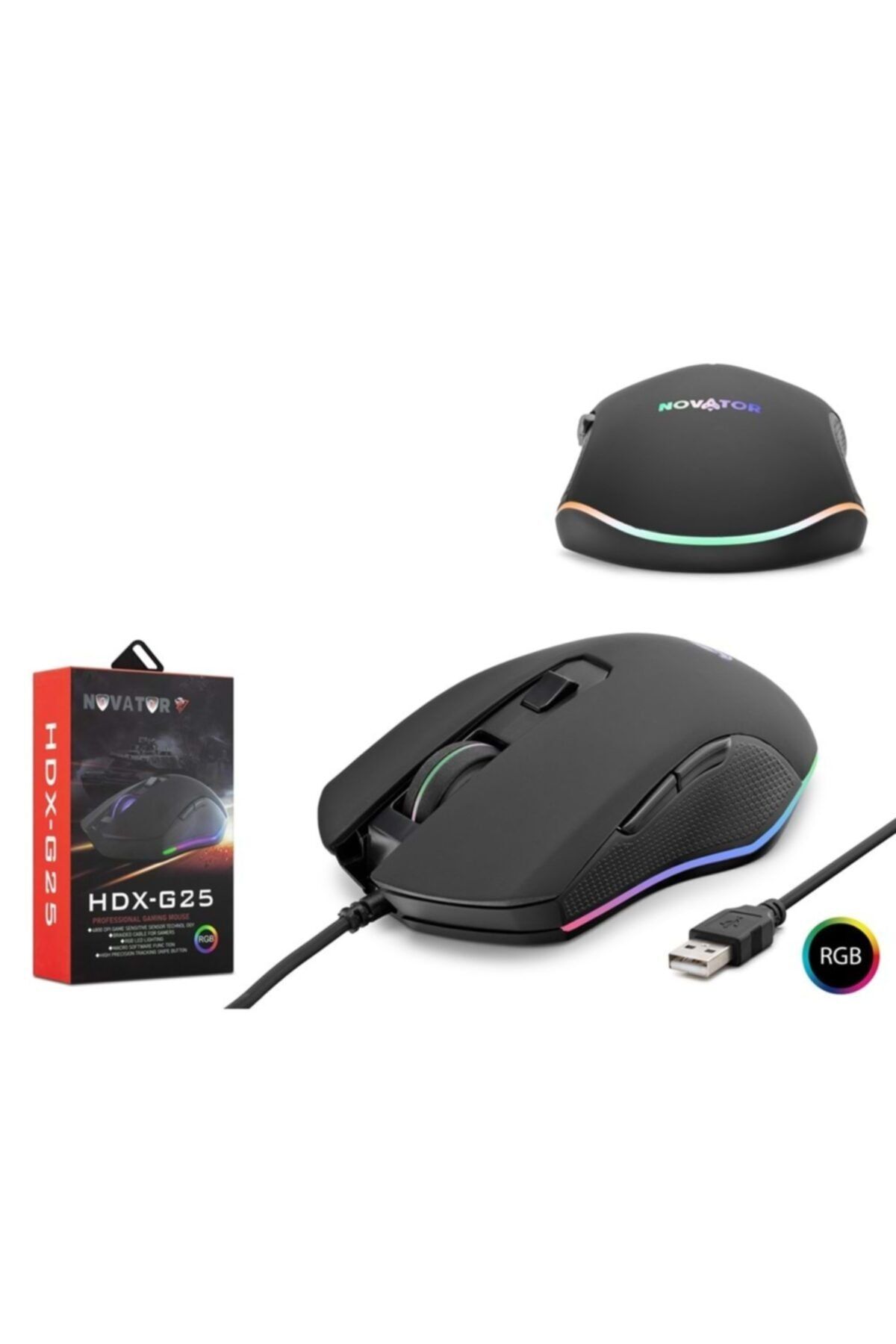 Tk Tech Hdxg25 Mouse Kablolu Oyun Usb Rgb Ledli Max. 6400 Dpı