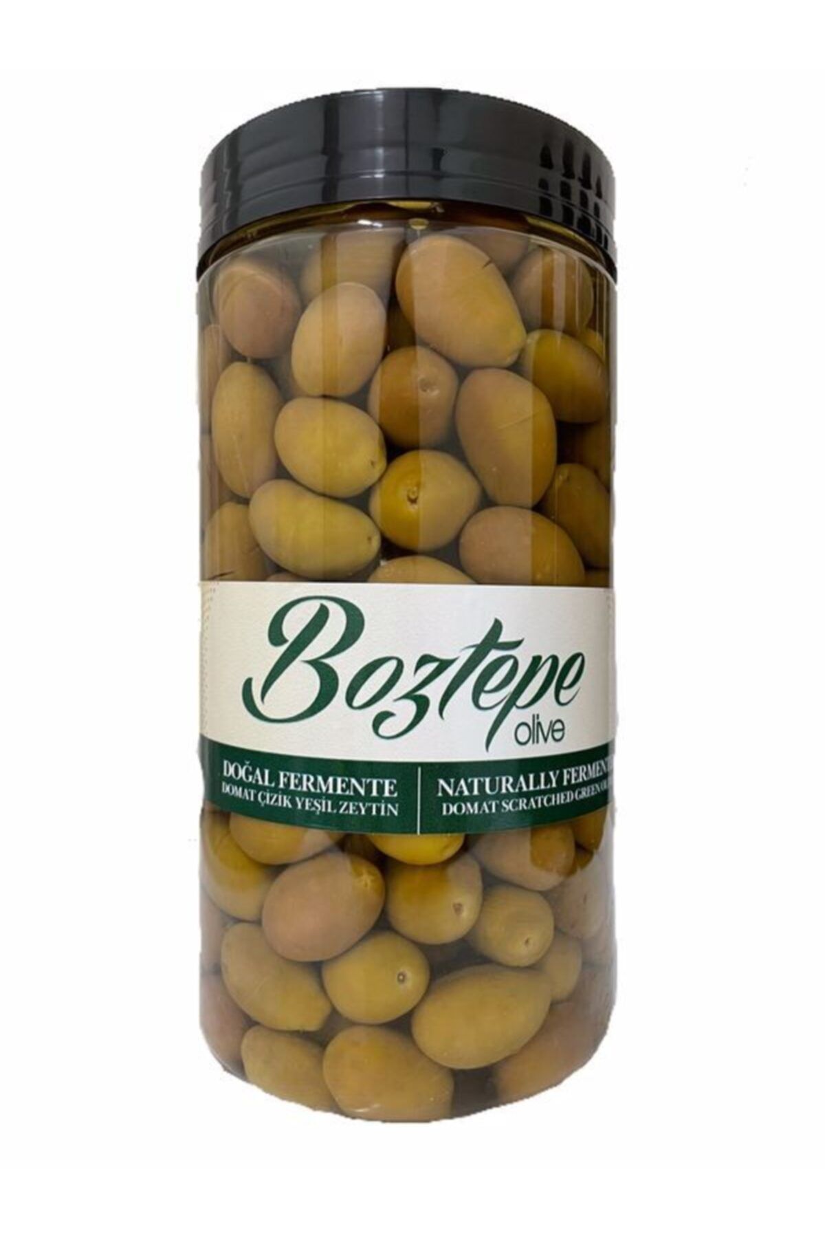 Boztepe Yeşil Zeytin Domat Çizik Jumbo Boy Doğal Fermente 1000 Cc