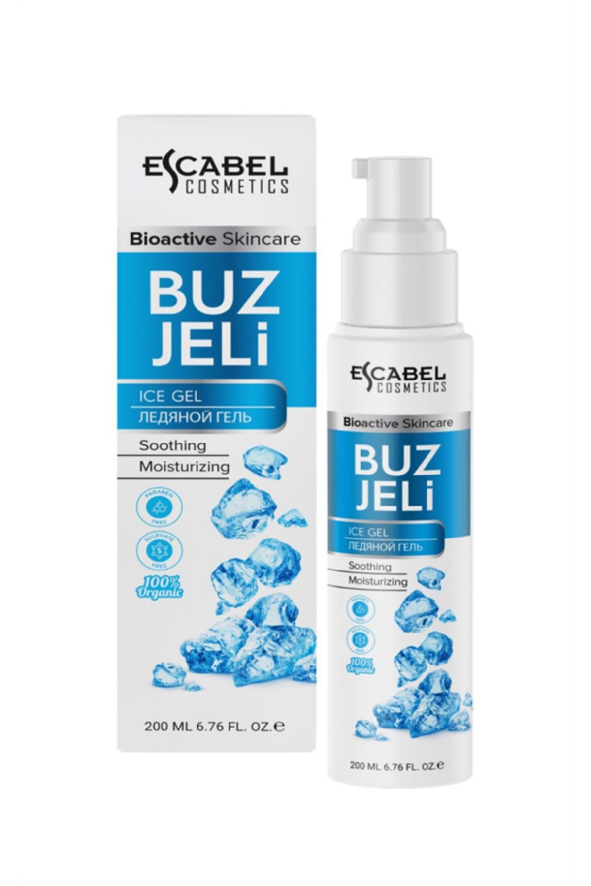 Escabel Güneş Ve Epilasyon Sonrası Organik Buz Jeli Ferahlık Nemlendirici Paraben Ve Sülfat Içermez 200ml