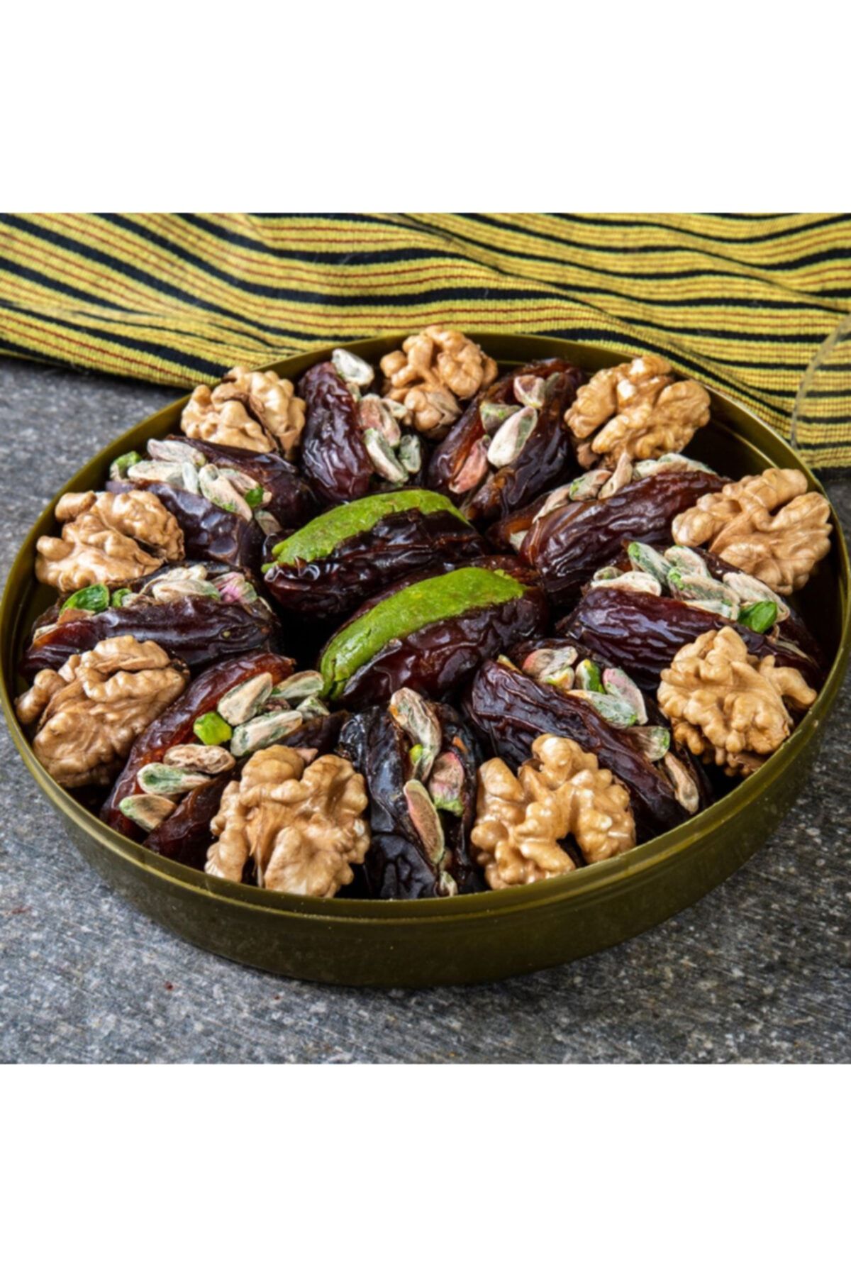 NEFİSSO Ikramlık Hurma Tabağı Antep Fıstık Ezmeli Cevizli 350 G