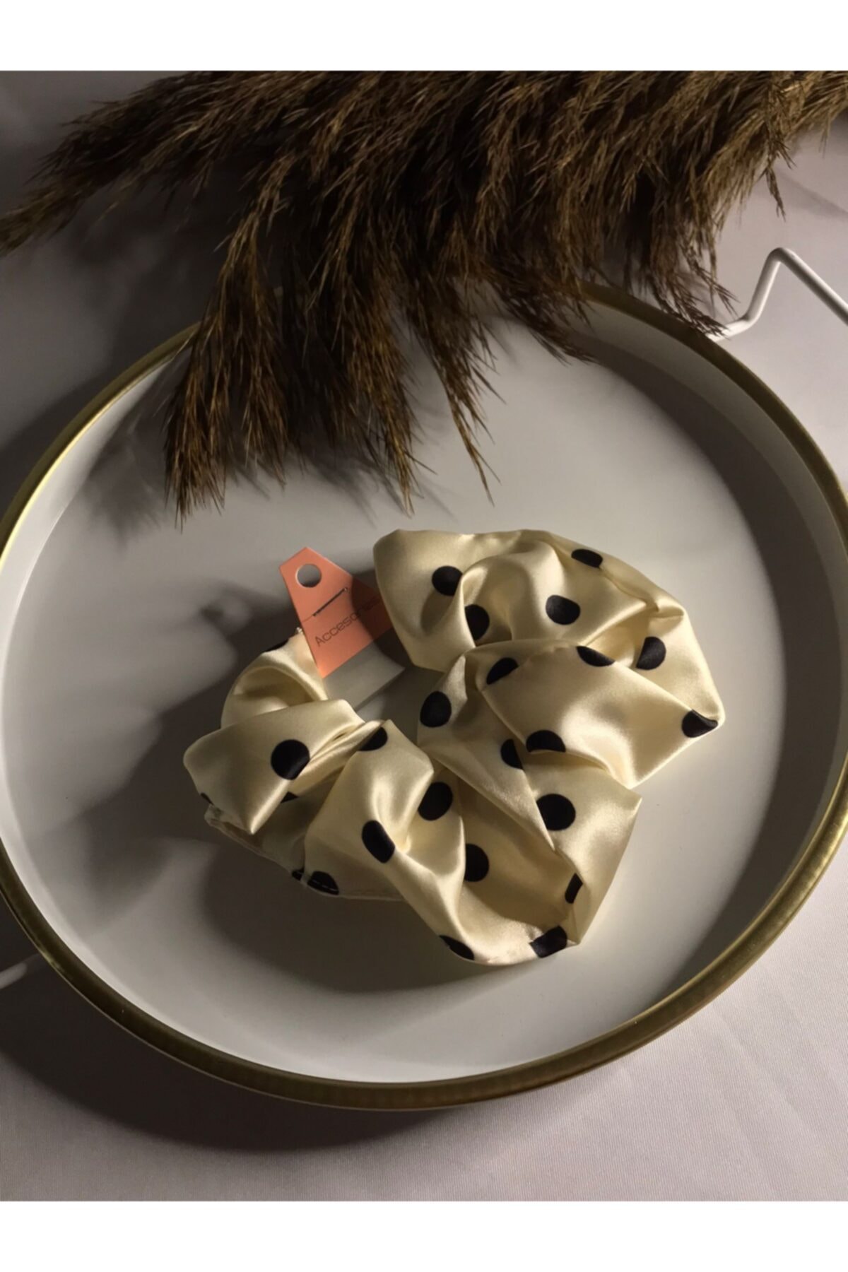 MYSHA Saten Ipeksi Saç Tokası Lastikli Saten Toka