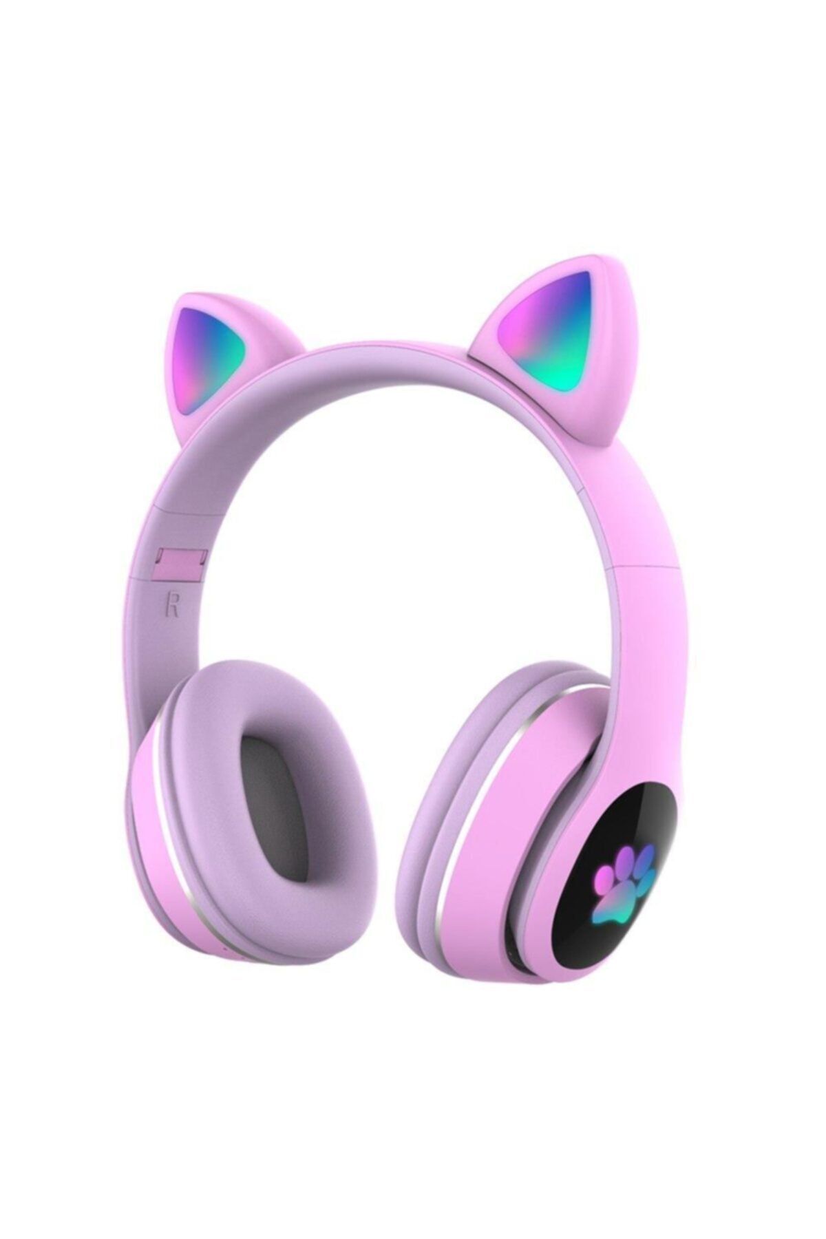 AktarMobile Kablosuz Kulak Üstü Bluetooth Kulaklık Kedi Kulağı Tasarımlı Rgb Led Işıklı Anc Mikrofonlu