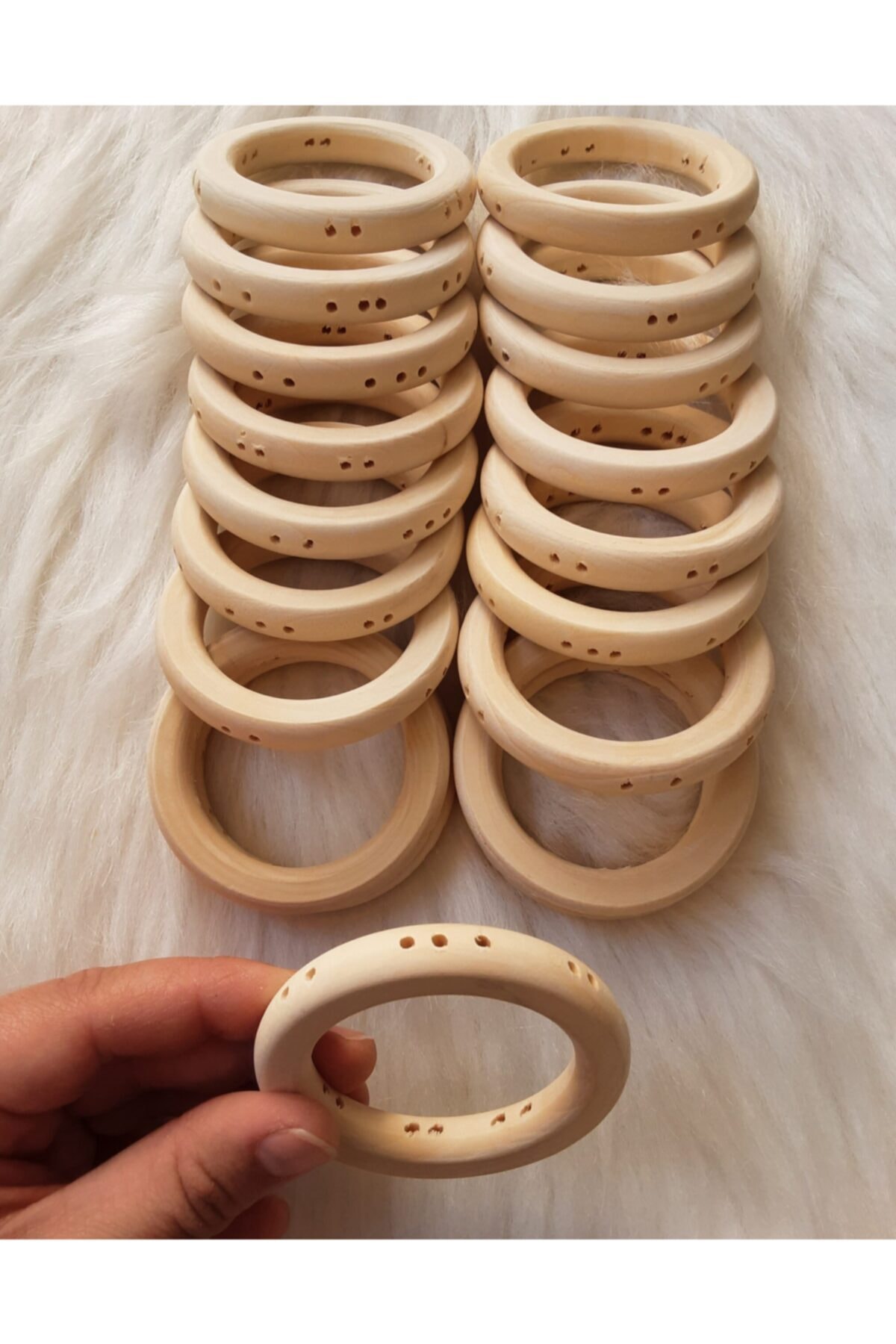 fundahobi 70mm Delikli Ahşap Halka