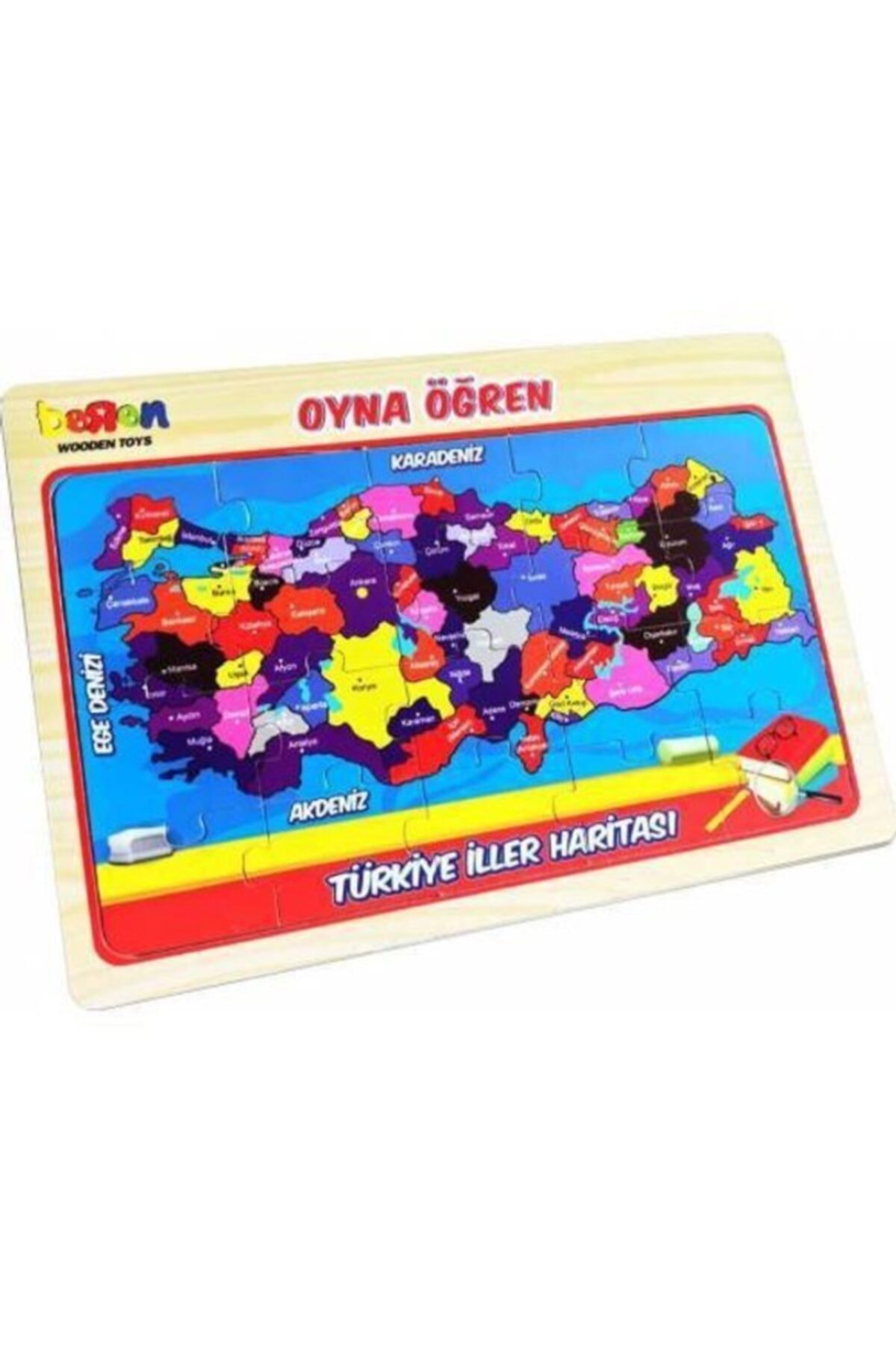Kesman Kitap Eğitici Renkli Ahşap Türkiye Haritası Puzzle