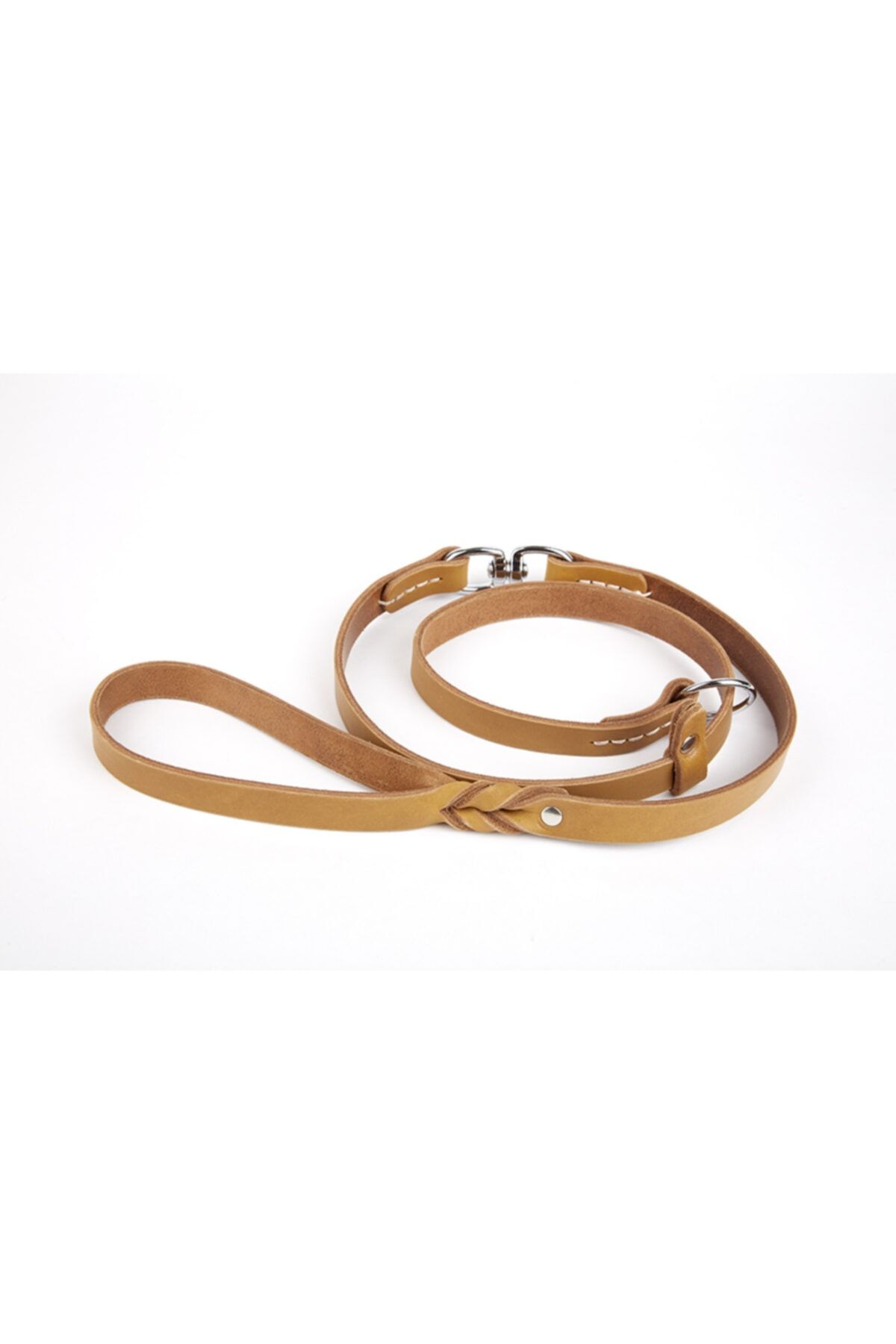 Markapet Doggie Eğitim Serisi Gerçek Deriden El Yapımı Ayarlı Köpek Gezdirme Kayışı 1,1x150 Cm Kamel