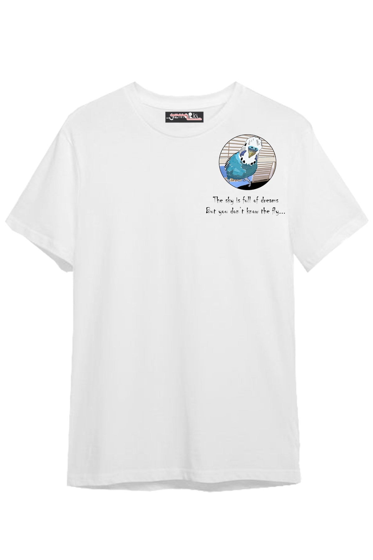 Gizmorki Özel Tasarım, Bisiklet Yaka, Pamuklu, Kısa Kollu, Beyaz T-shirt: ''don't You Know The Fly ''