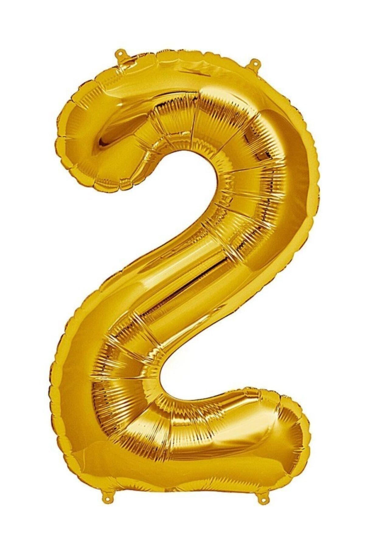 Oyuncak Paketi Altın Folyo Balon 2 Rakamı 100 Cm