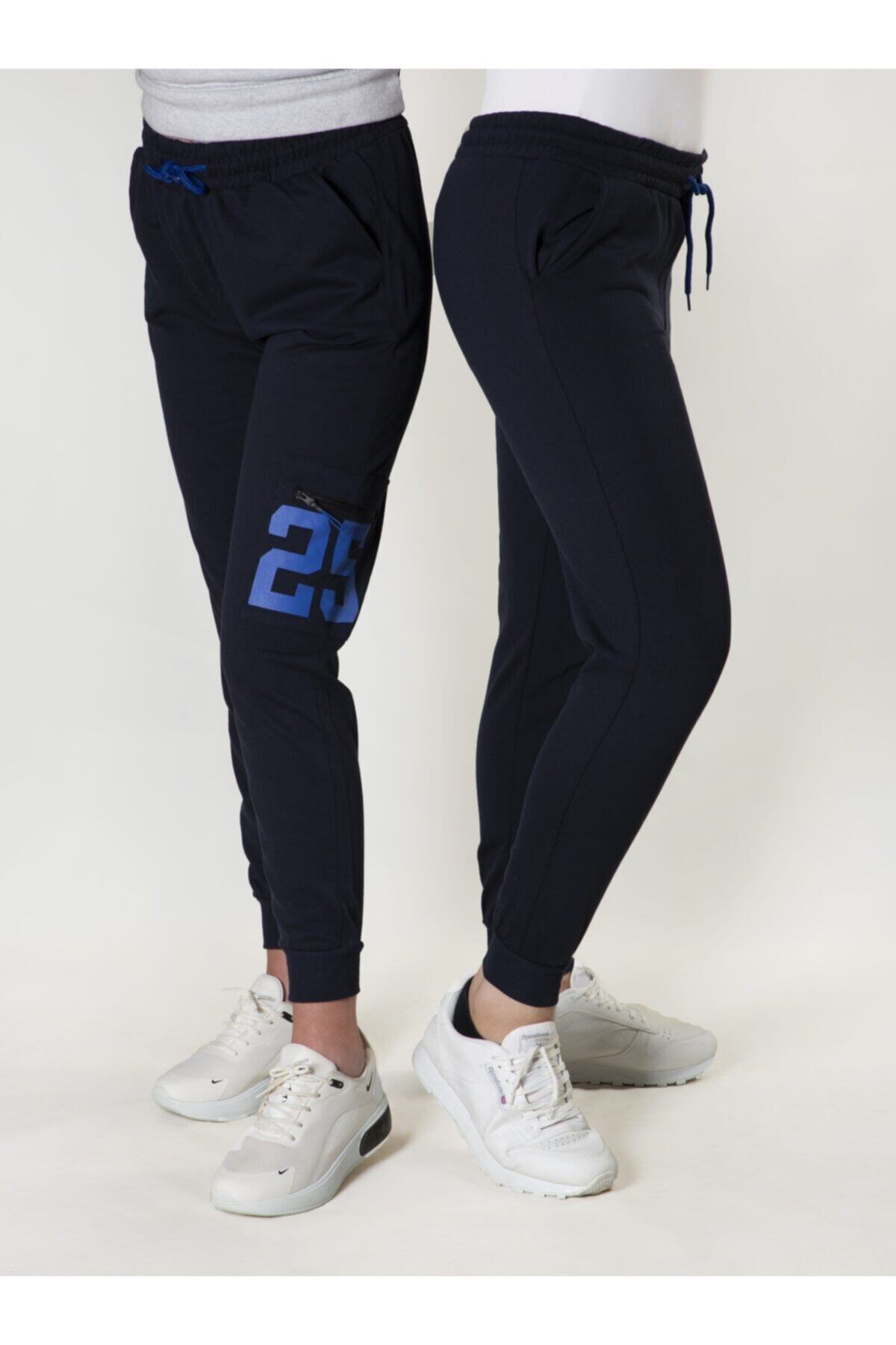 EX SPORT İMALAT TOPTAN SPOR GİYİM Lacivert Fermuarlı Kargo Cepli Eşofman Altı