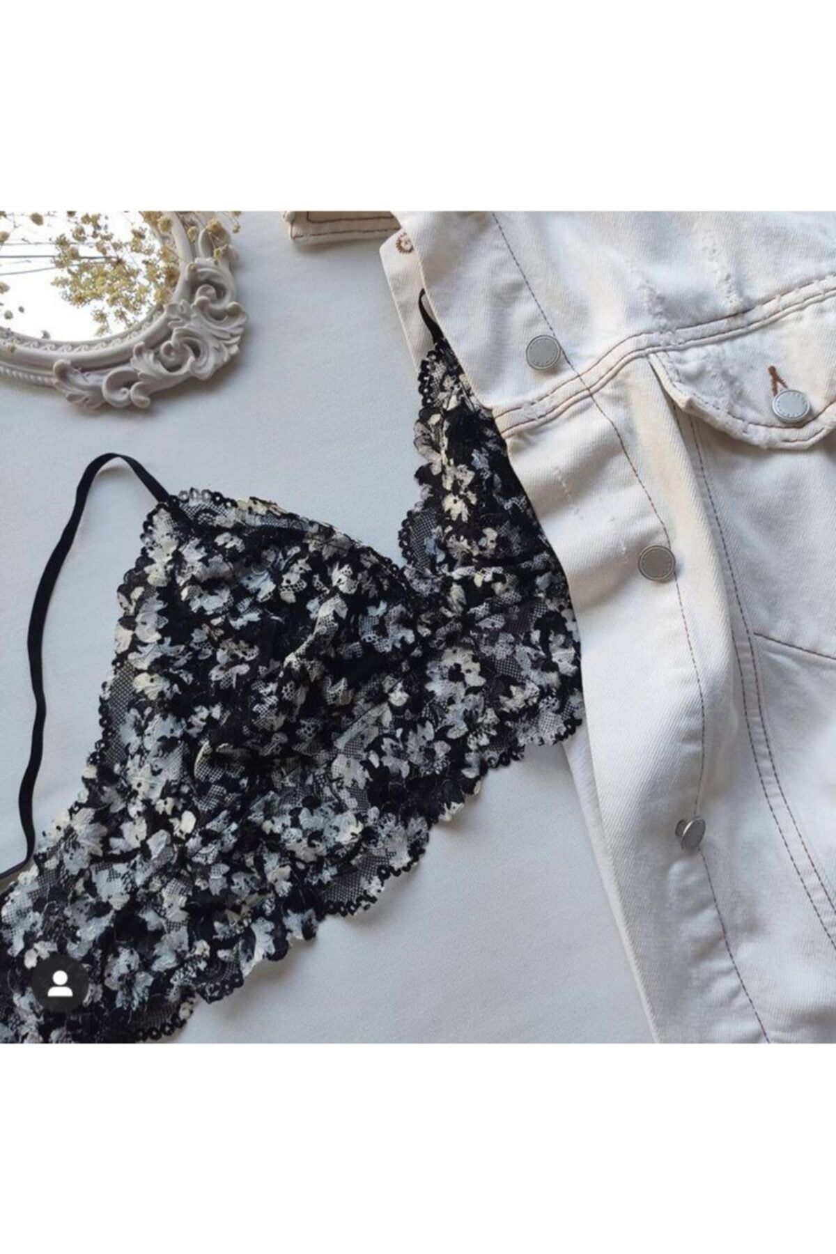 NOPVEL El Yapımı Çiçek Desenli Kadın Bralet Takımı Sütyen Takımı