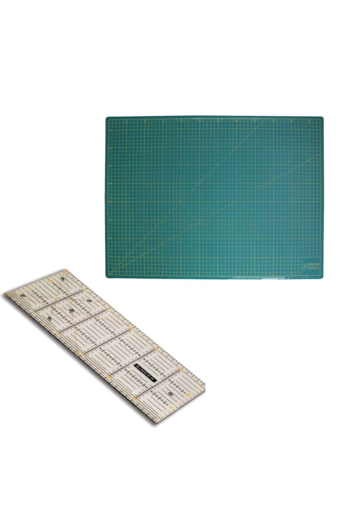SİNGER Sınger Ac - 30 Patchwork Cetveli & Sınger Cm-22 Kesme Panosu 2'li Paket